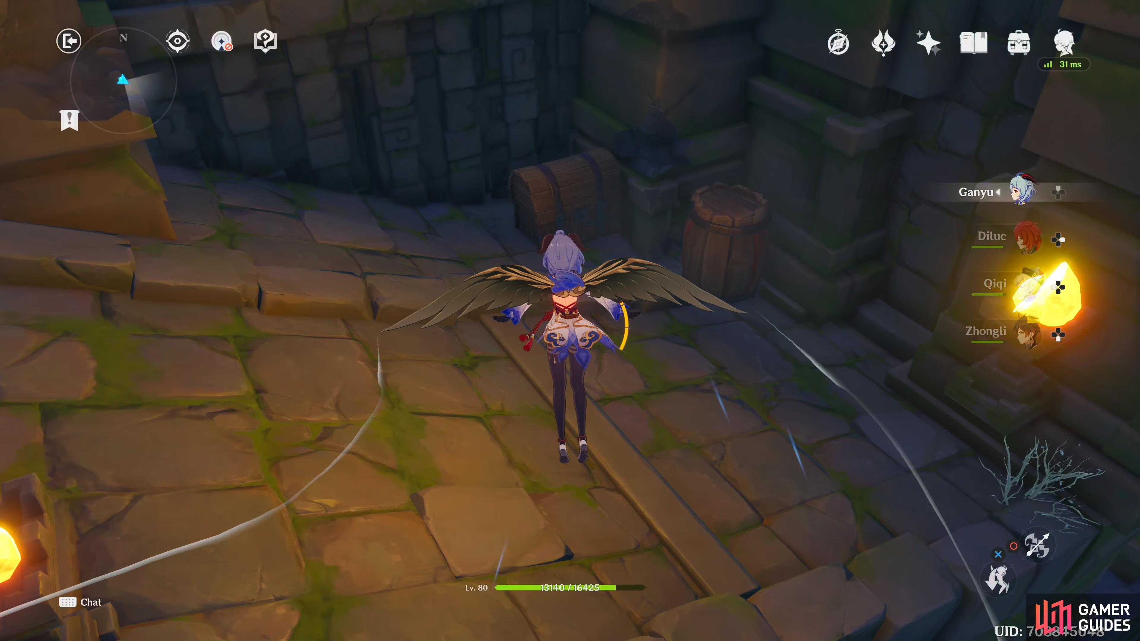 there is a chest on the alcove to the left