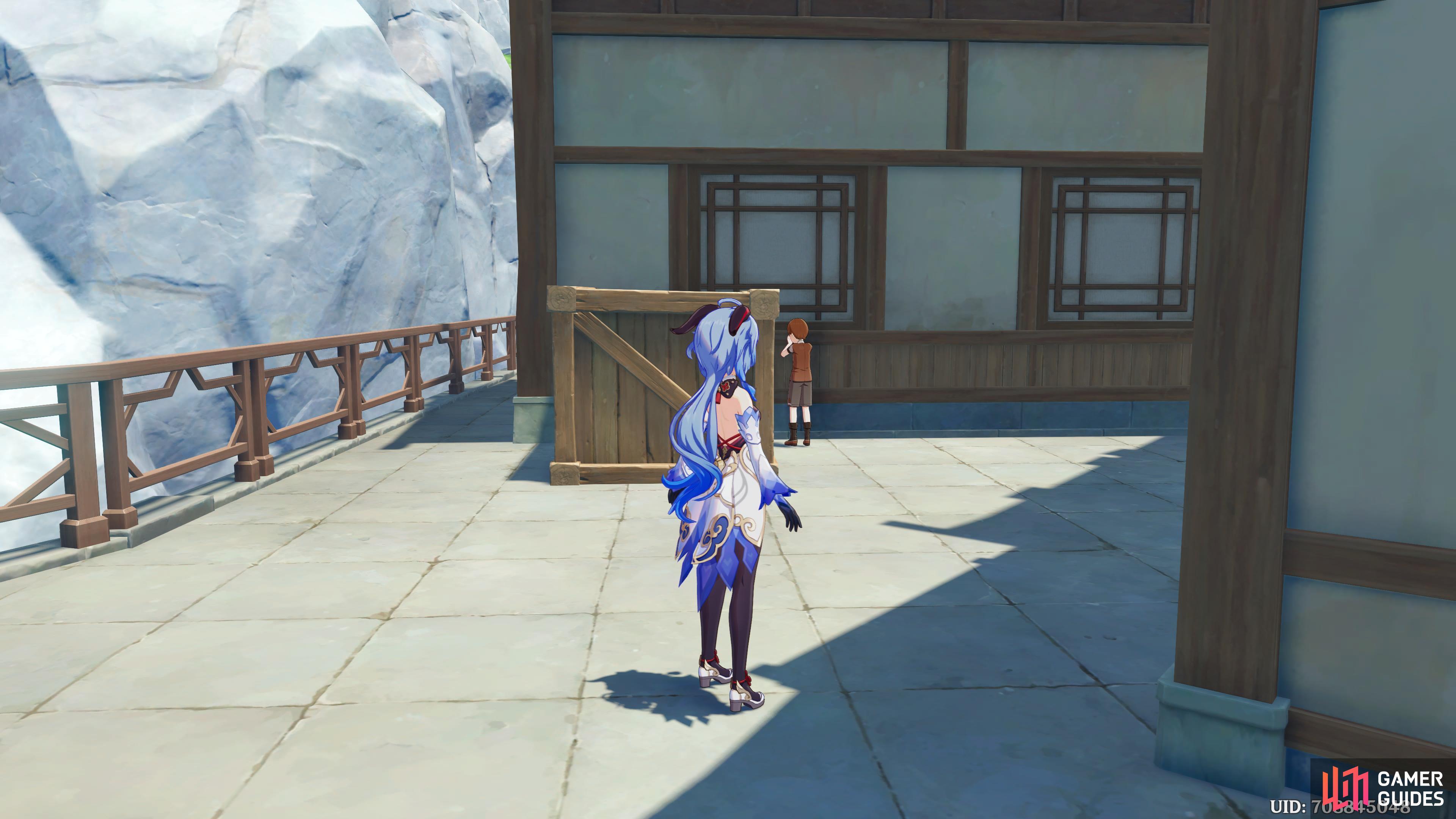Dalong is hiding behind the Second Life store, to your east