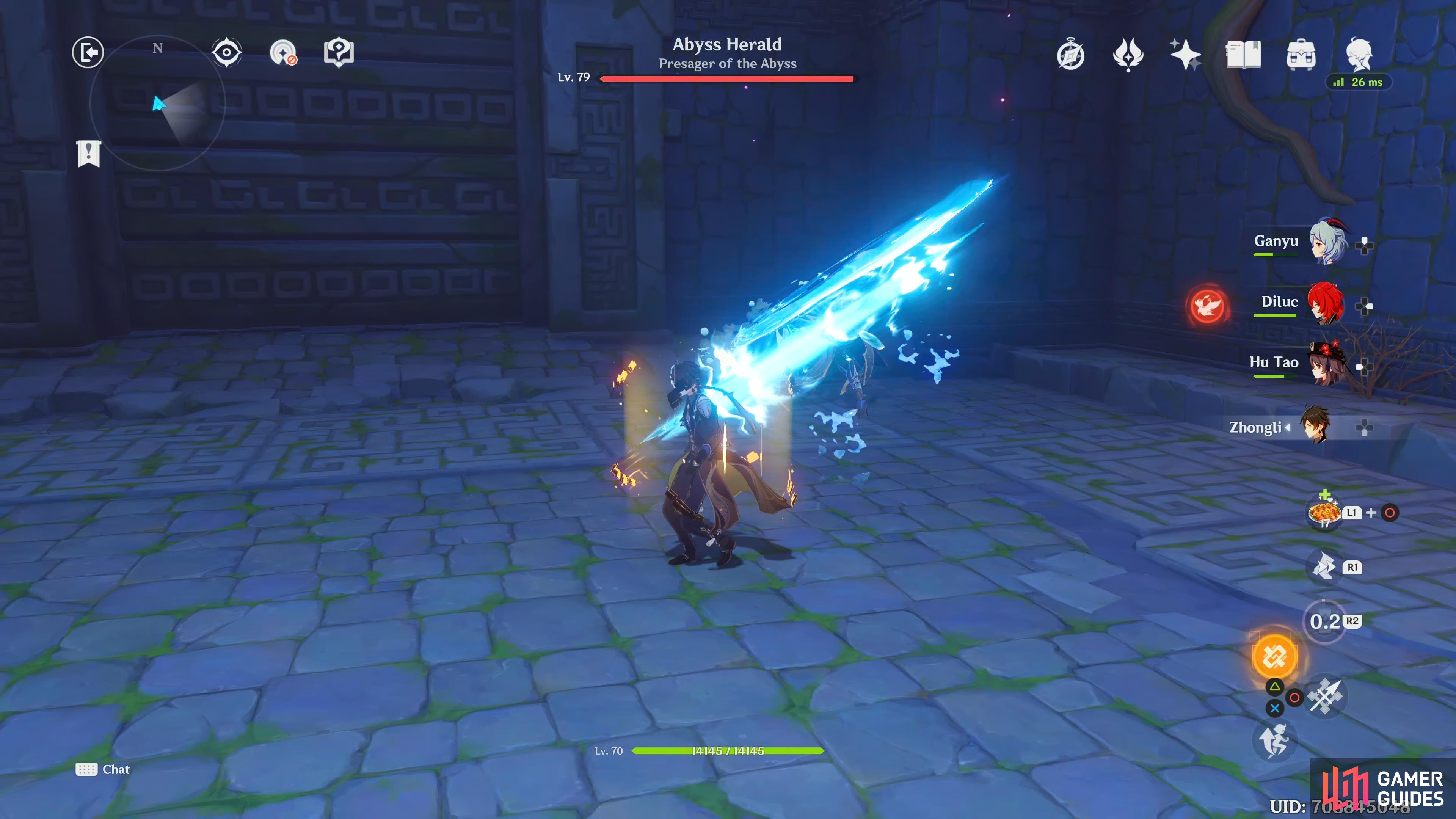 if it pulls back its sword, it will unleash a ranged Hydro projectile at you
