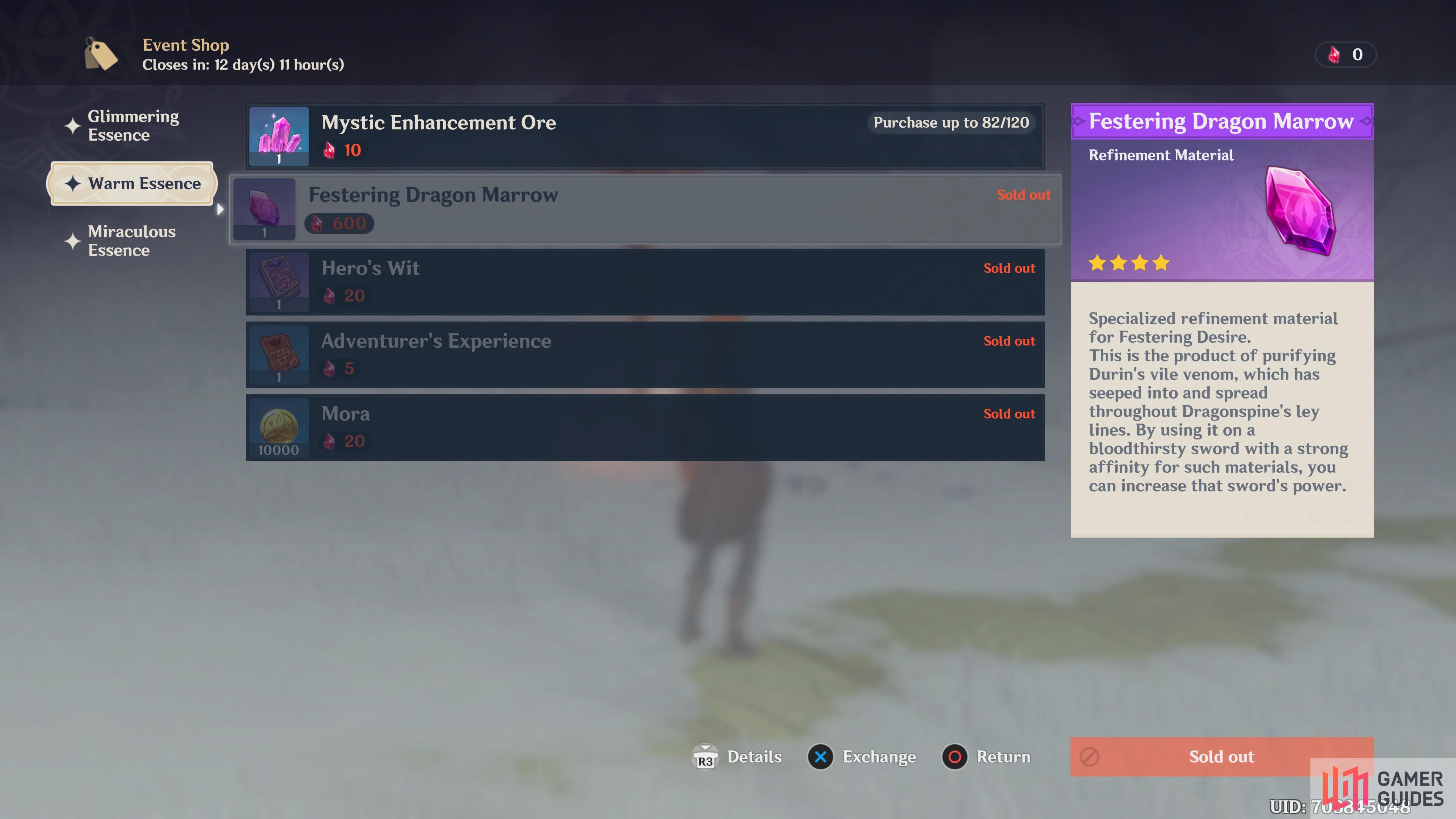 the Marrow should be your first purchase from the Event Shop.