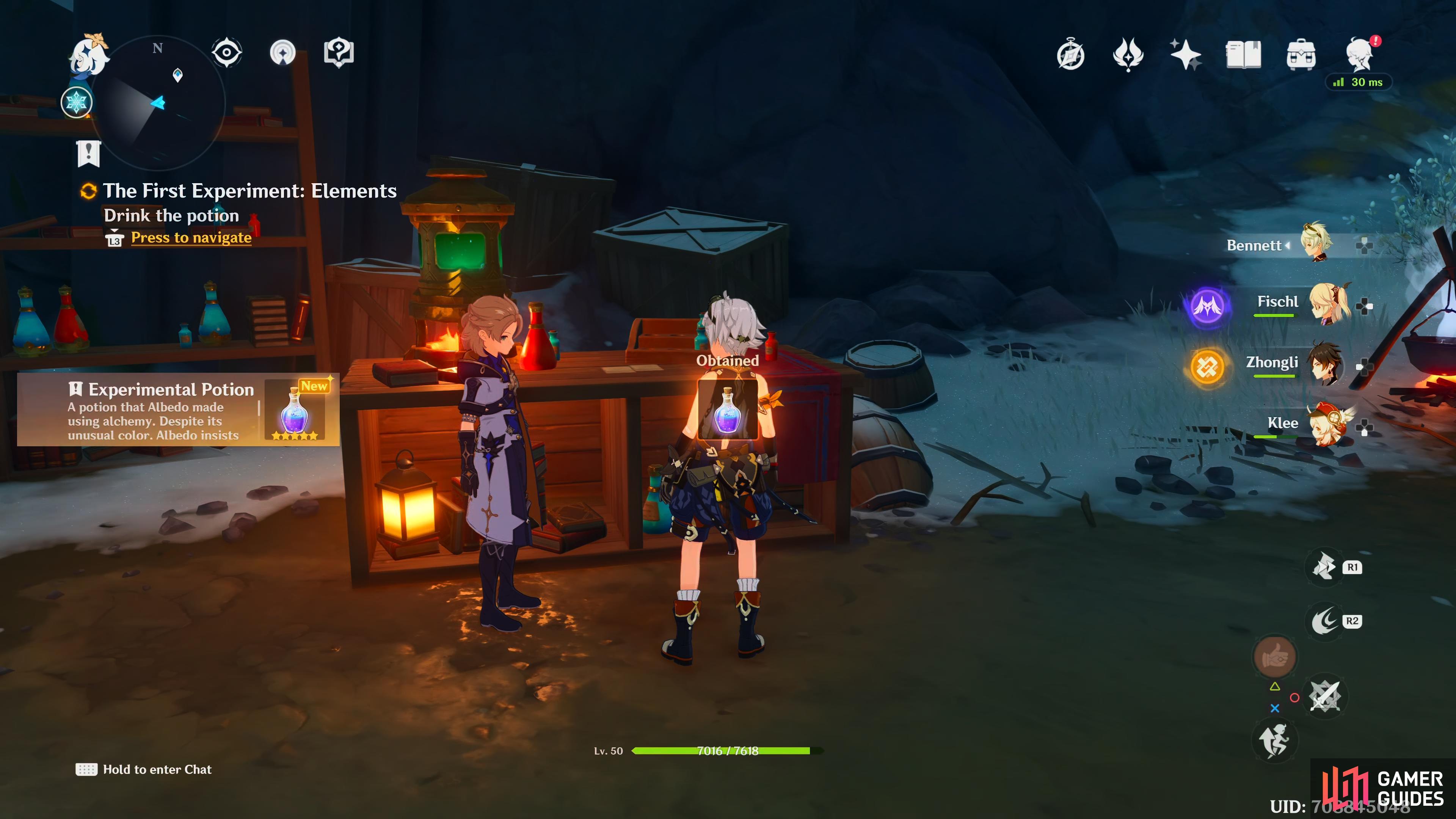 Make sure you heal up before taking the potion, it will damage you for minor damage.