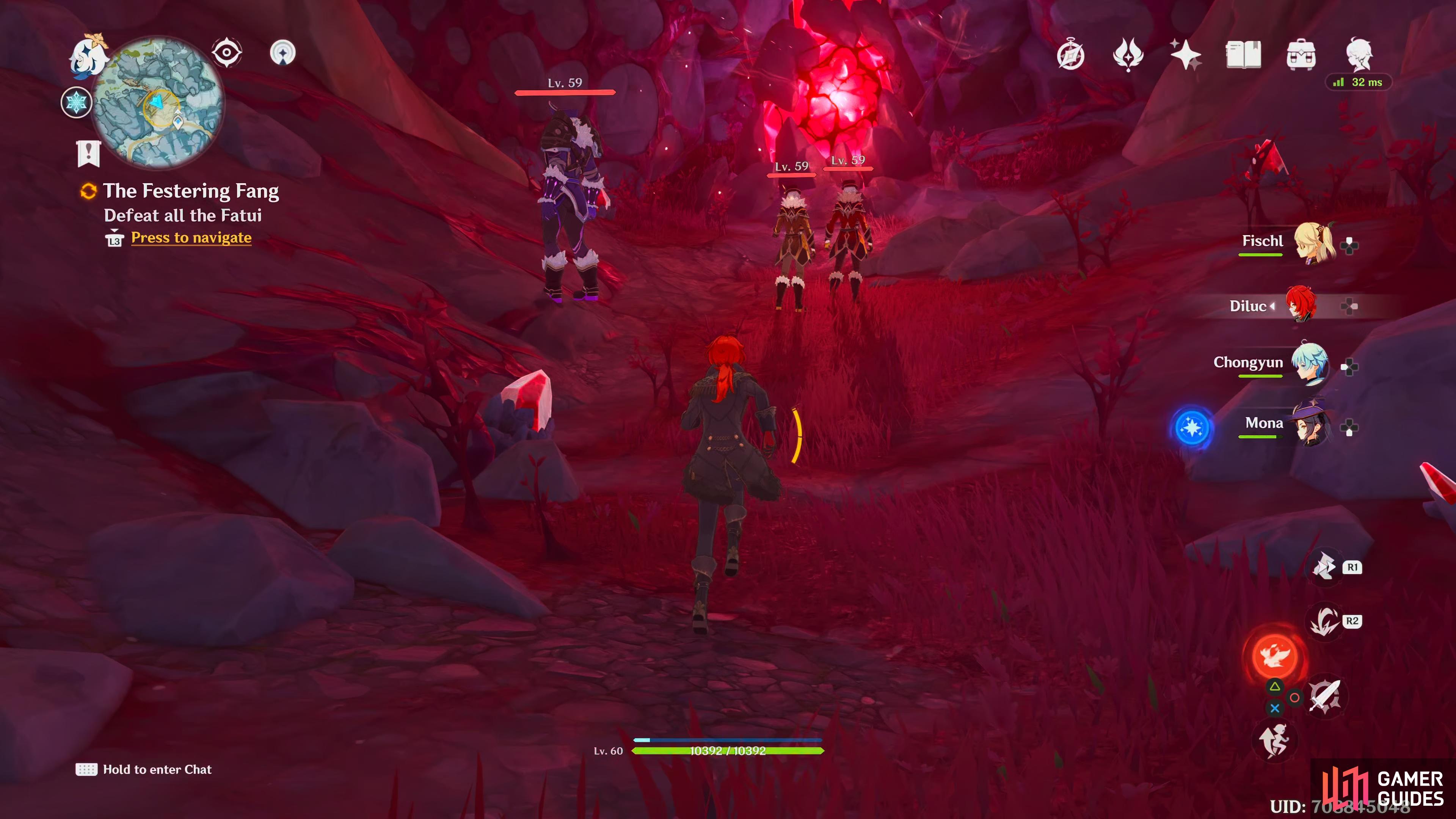 When you first enter the cave, you'll have to defeat a few Fatui.