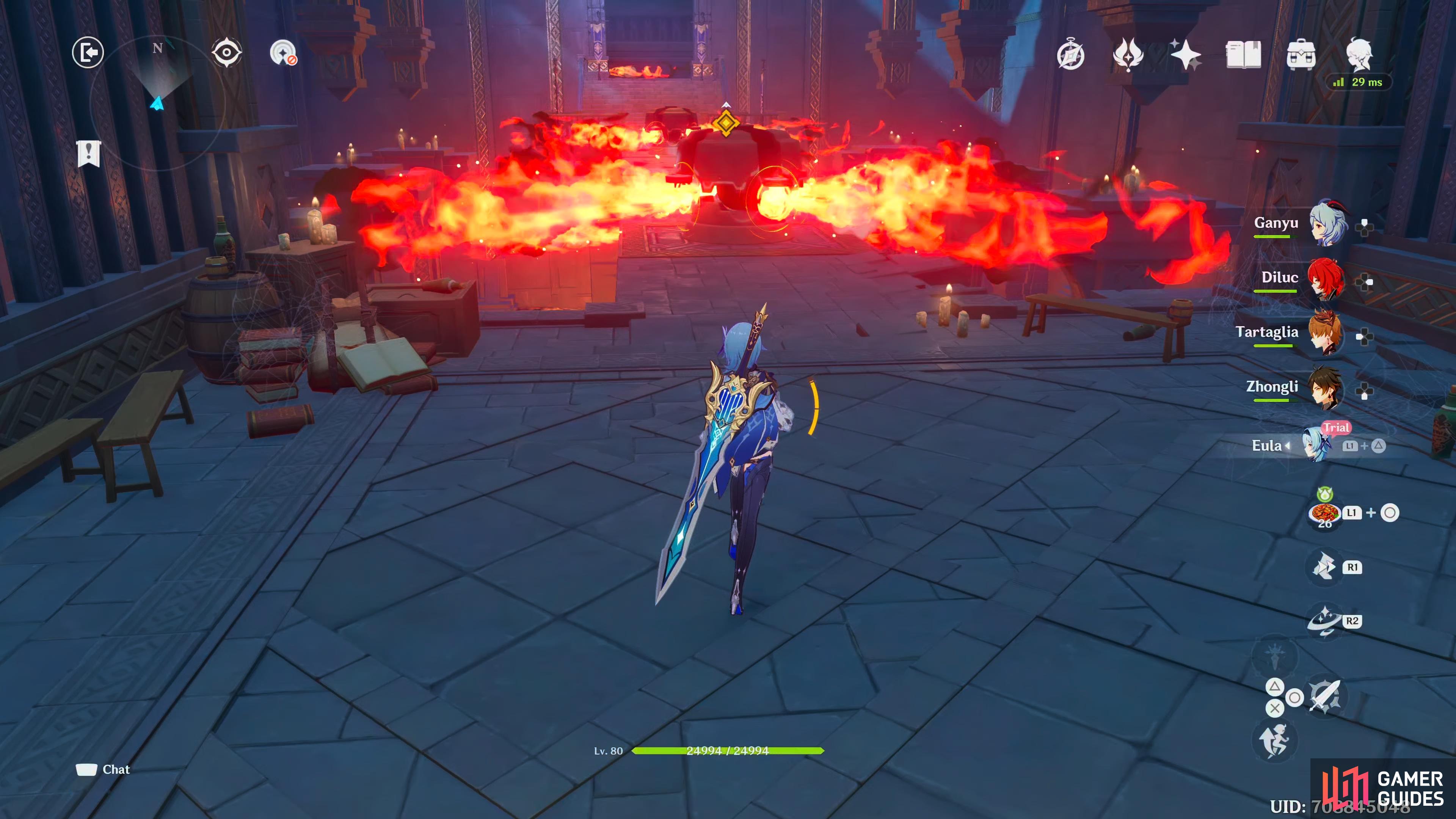 Attack the Flamethrower Turret with a Cryo user to stop it for a short while.