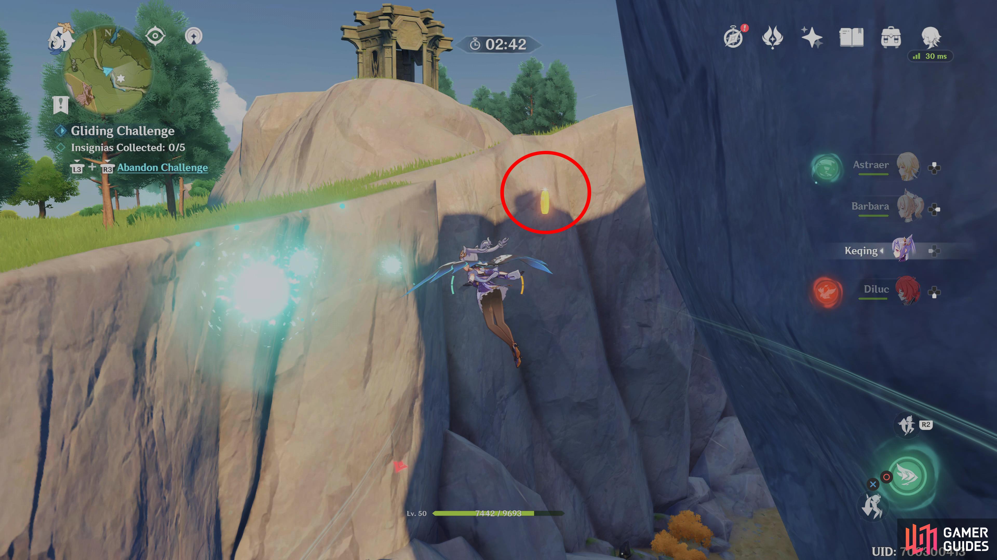 Use a Sprint to maintain height and collect the 1st Insignia