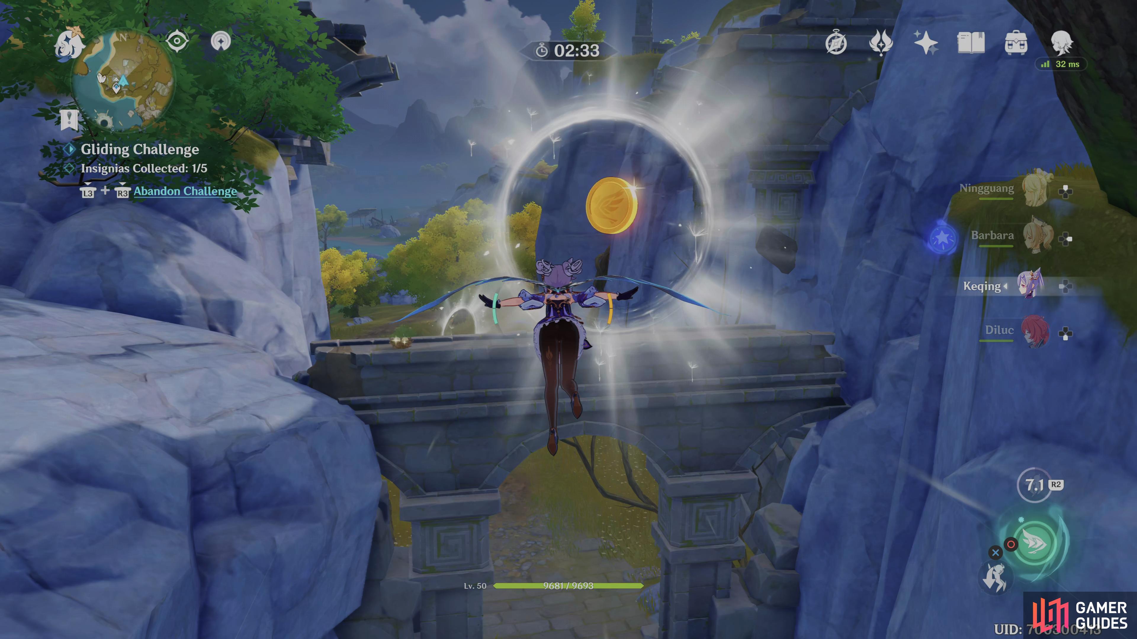 once you see the branch, use Ascend to reach the 2nd Insignia