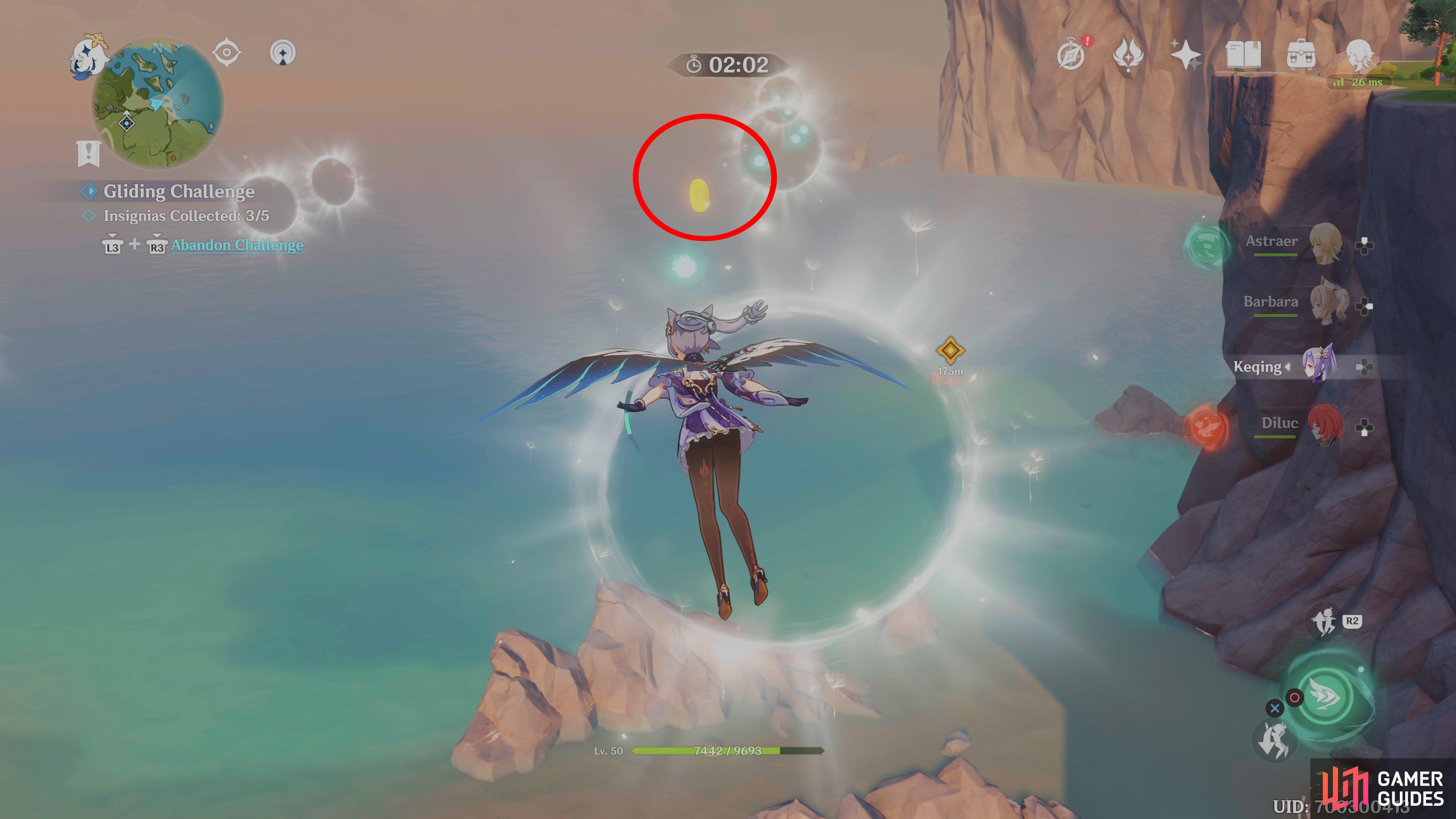 then follow the top part of the rings to collect the 4th