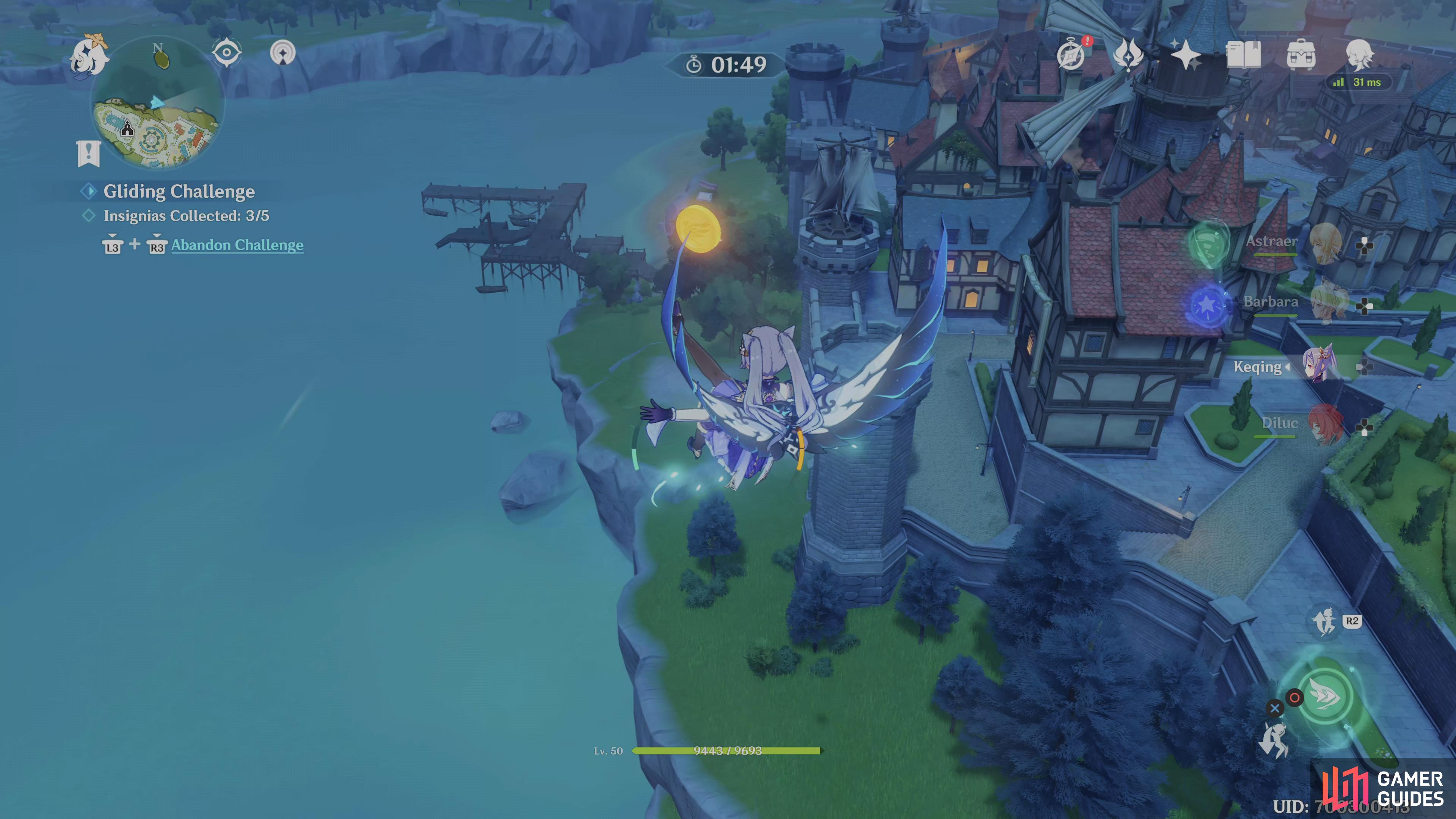 then after the long period of no particles, drop low to get the falling 4th