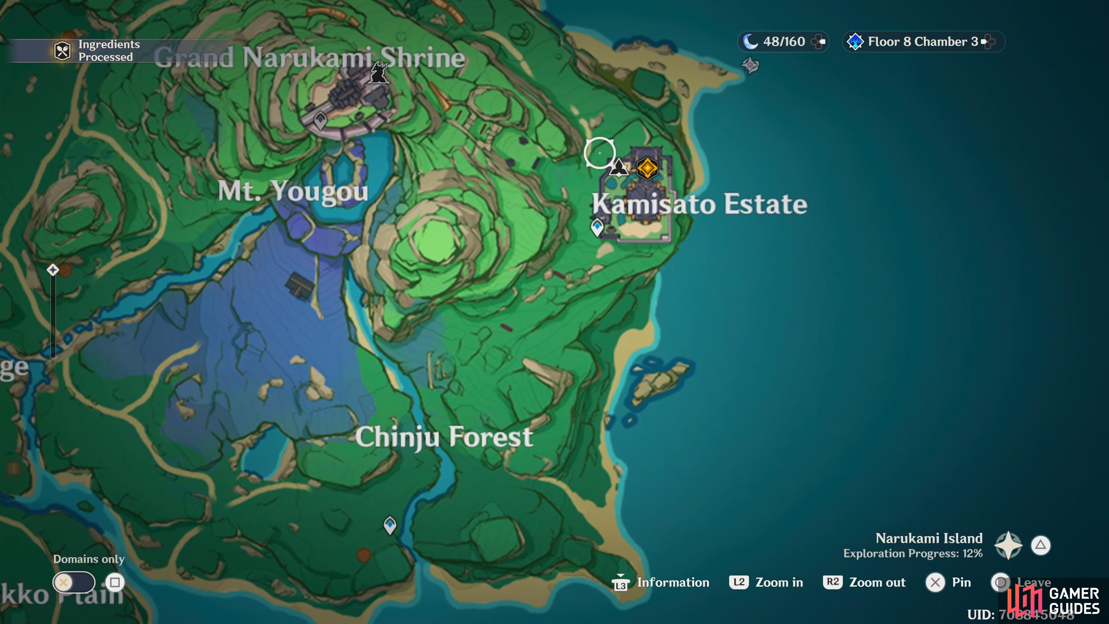 The Kamisato Estate can be found east of Mt. Yougou.