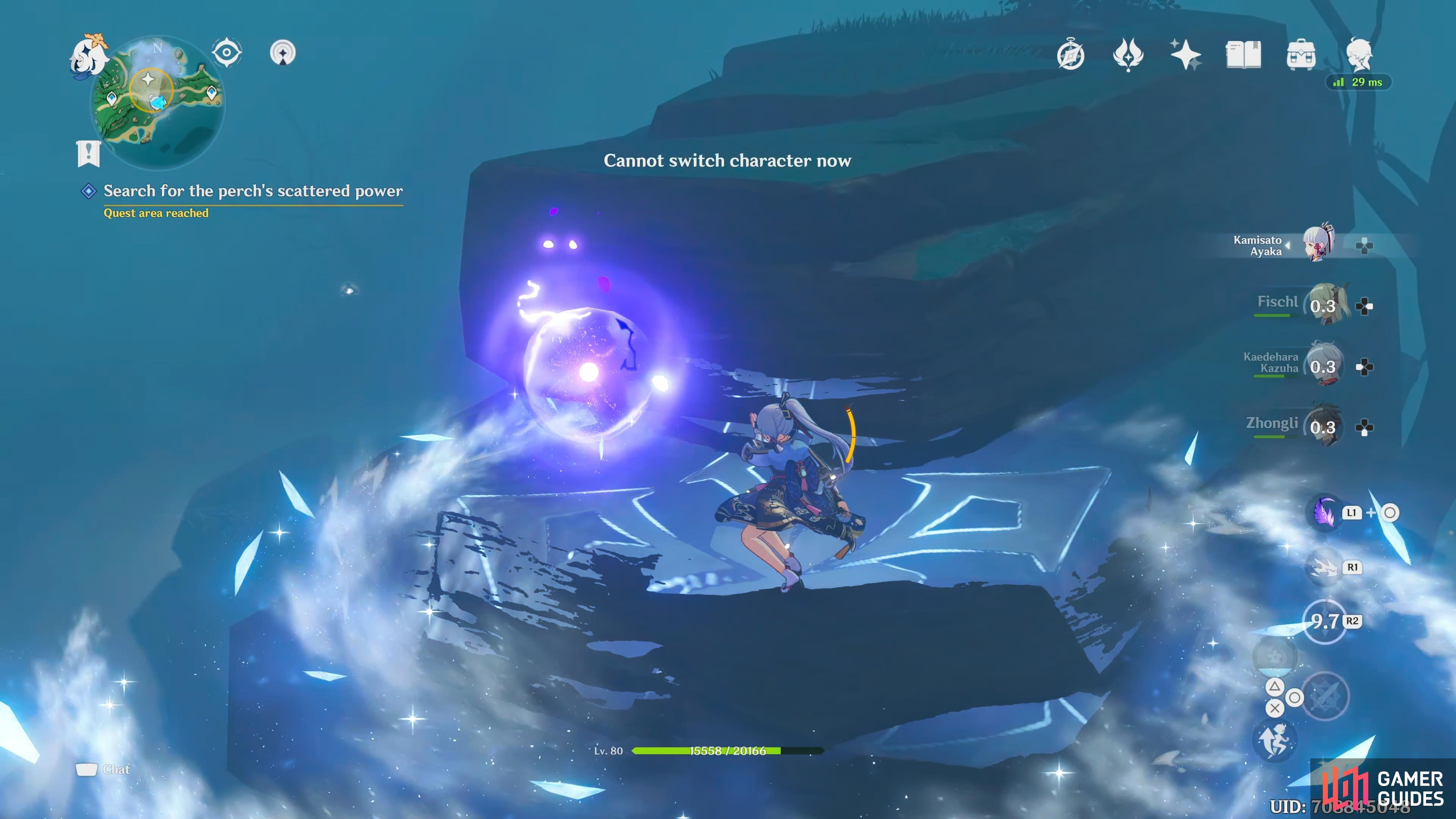 One of the orbs will be on top of the mountain.