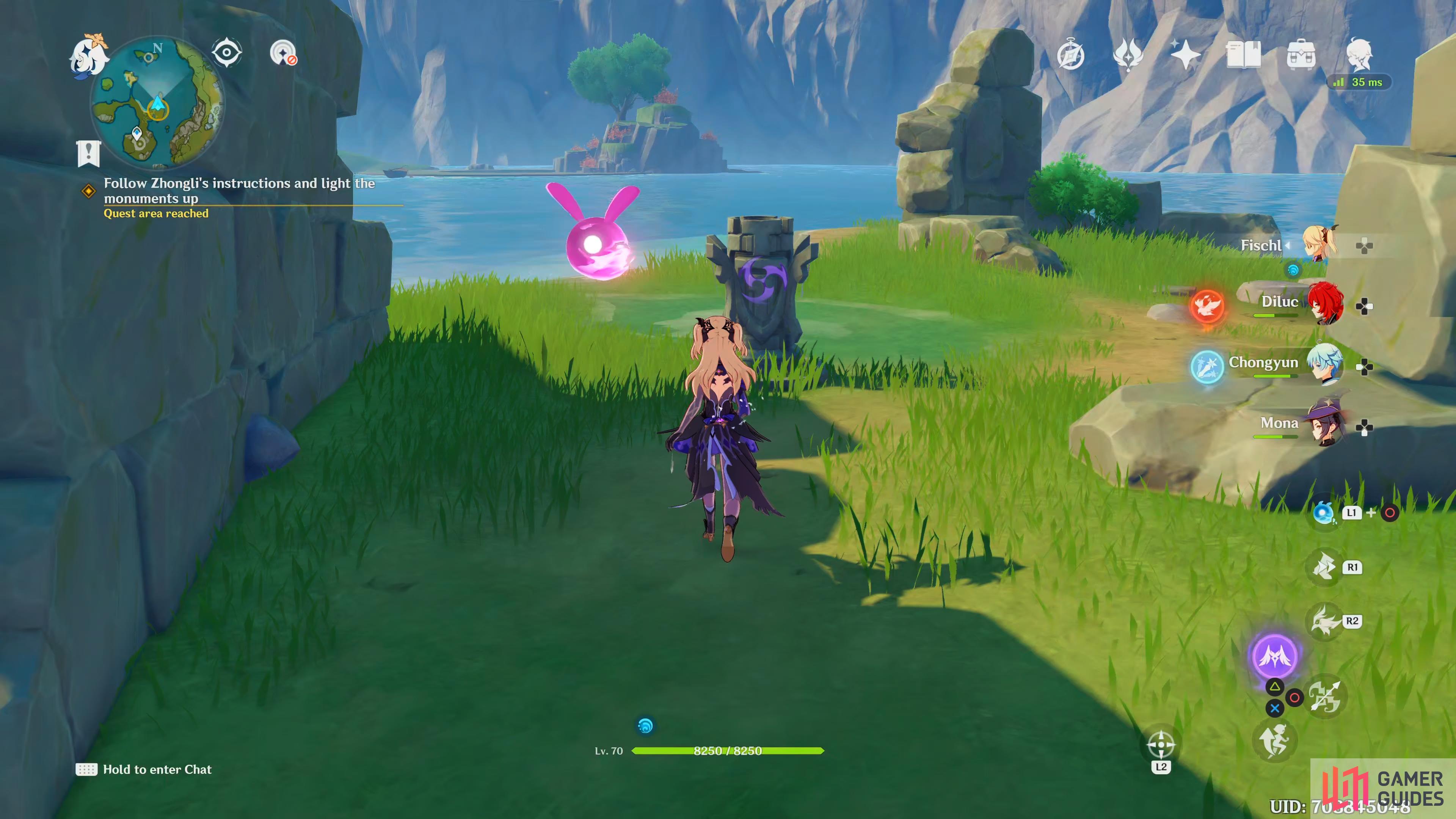the north totem is in the open at the north.