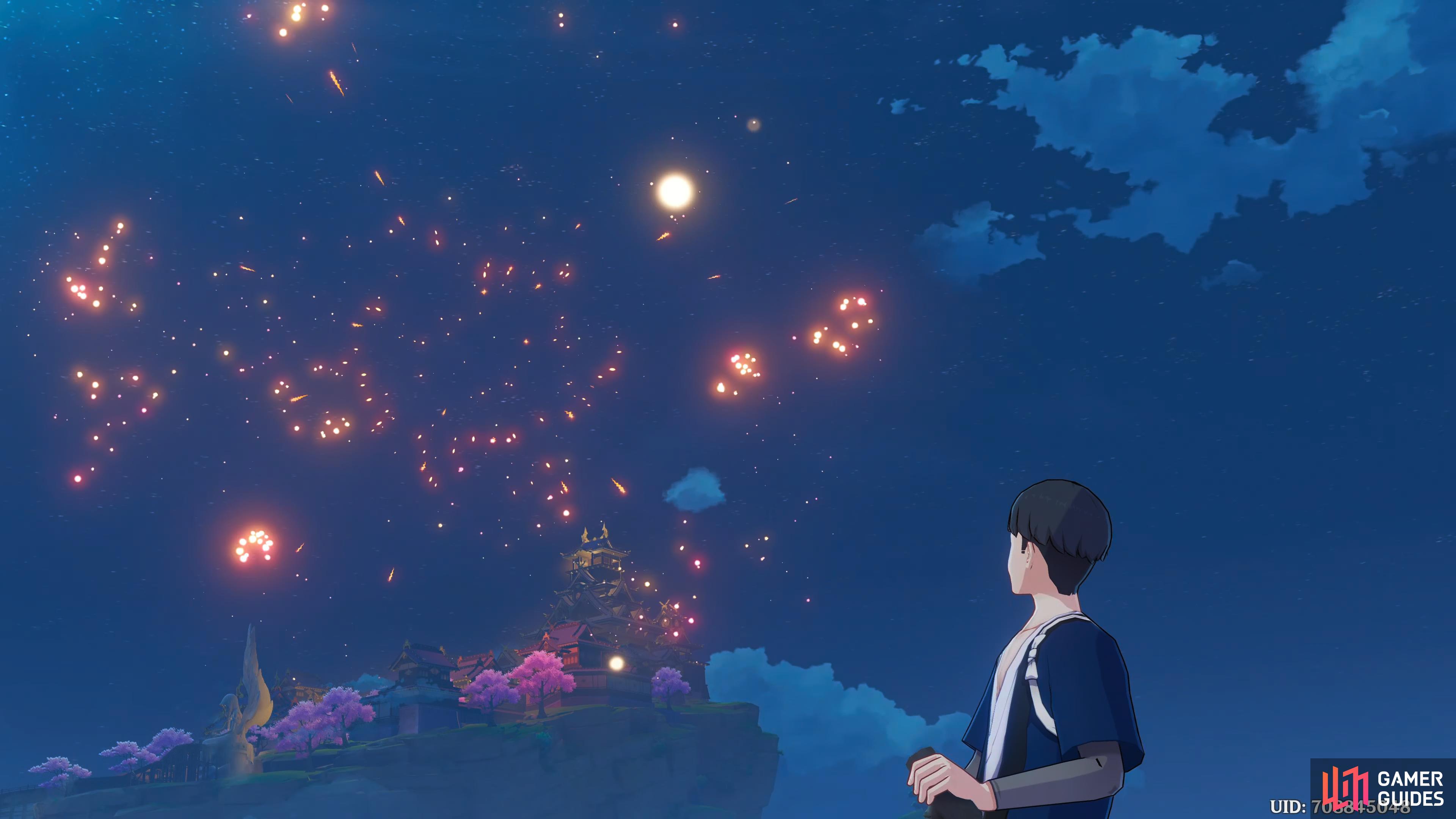 Sakijirou looks at the fireworks and weeps as he makes his escape.