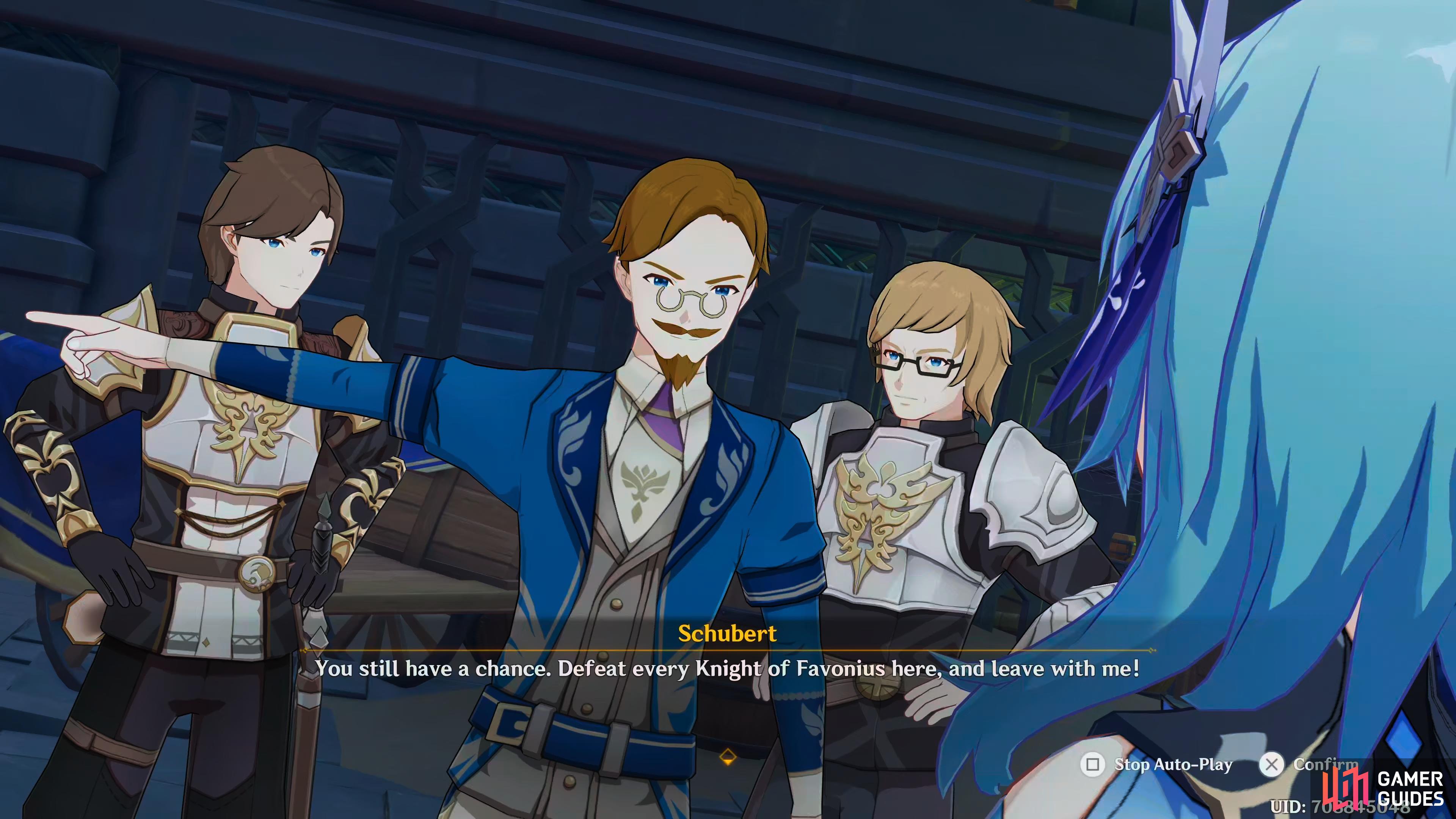 Schubert's outraged at Eula's traitorous behavior.