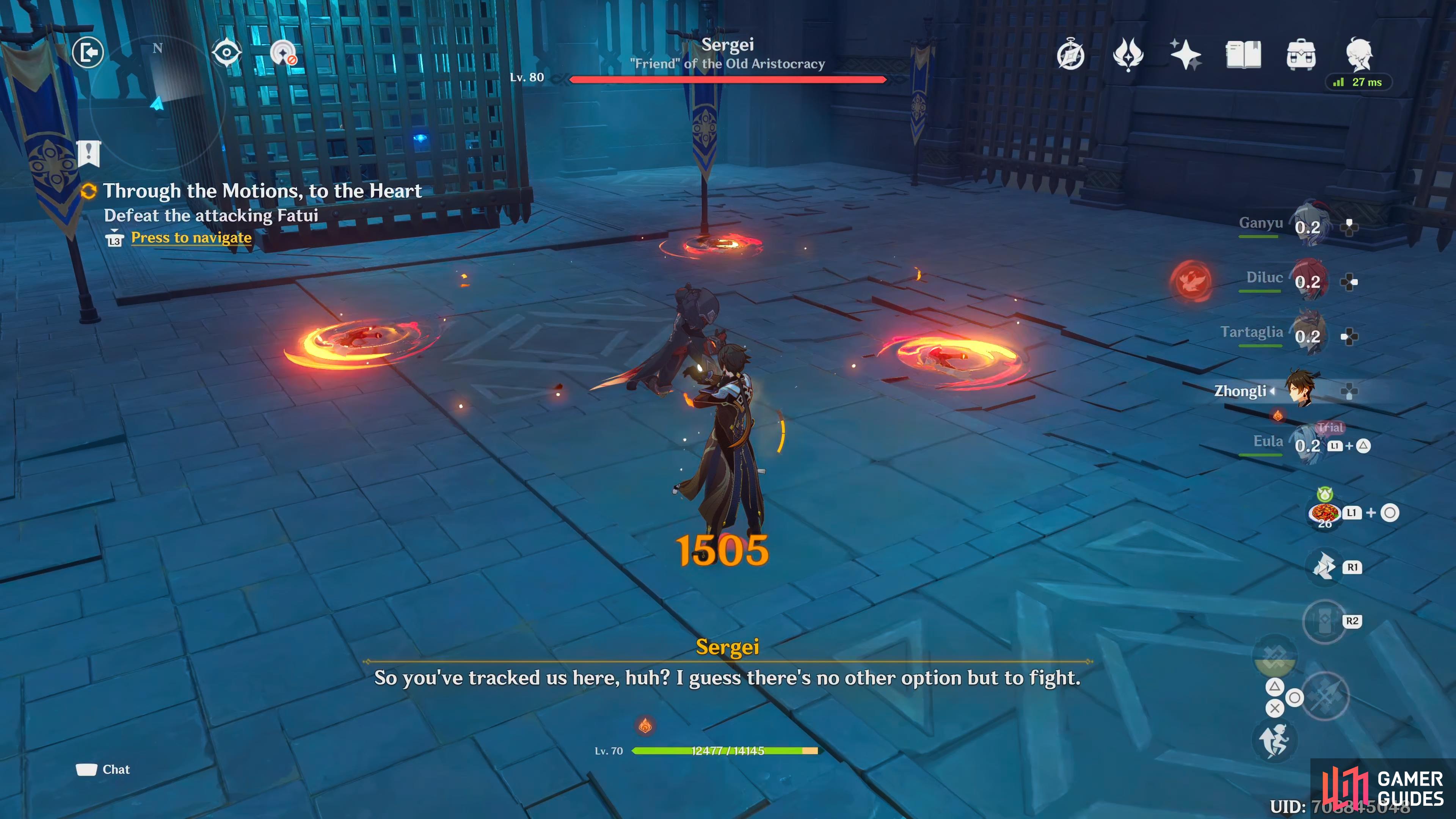 Sergei will spin three spinning blades around himself which will do Pyro damage if it makes contract with you