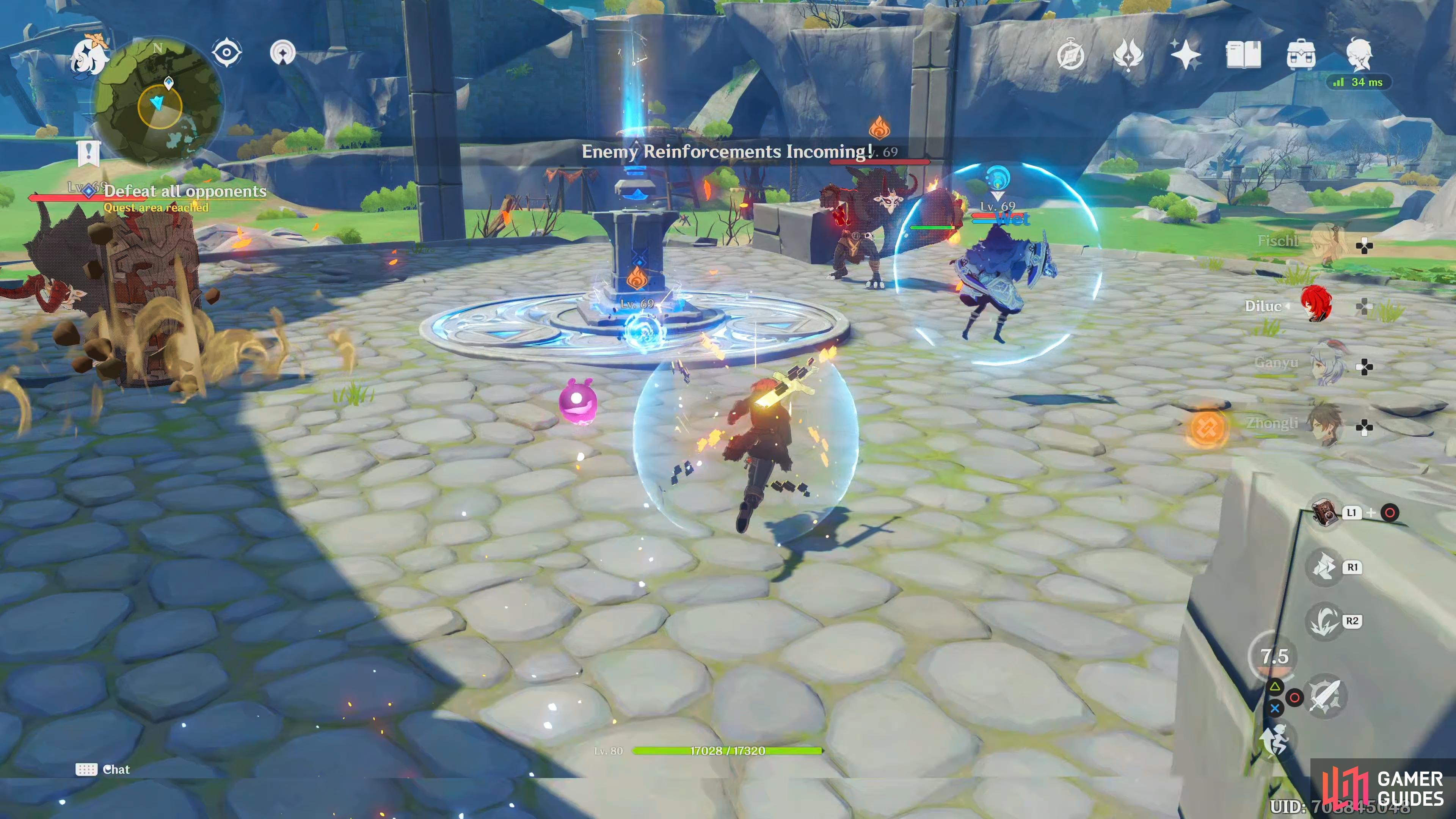 but the second group will have a Hydro Samachurl that can heal its allies, take it out first!