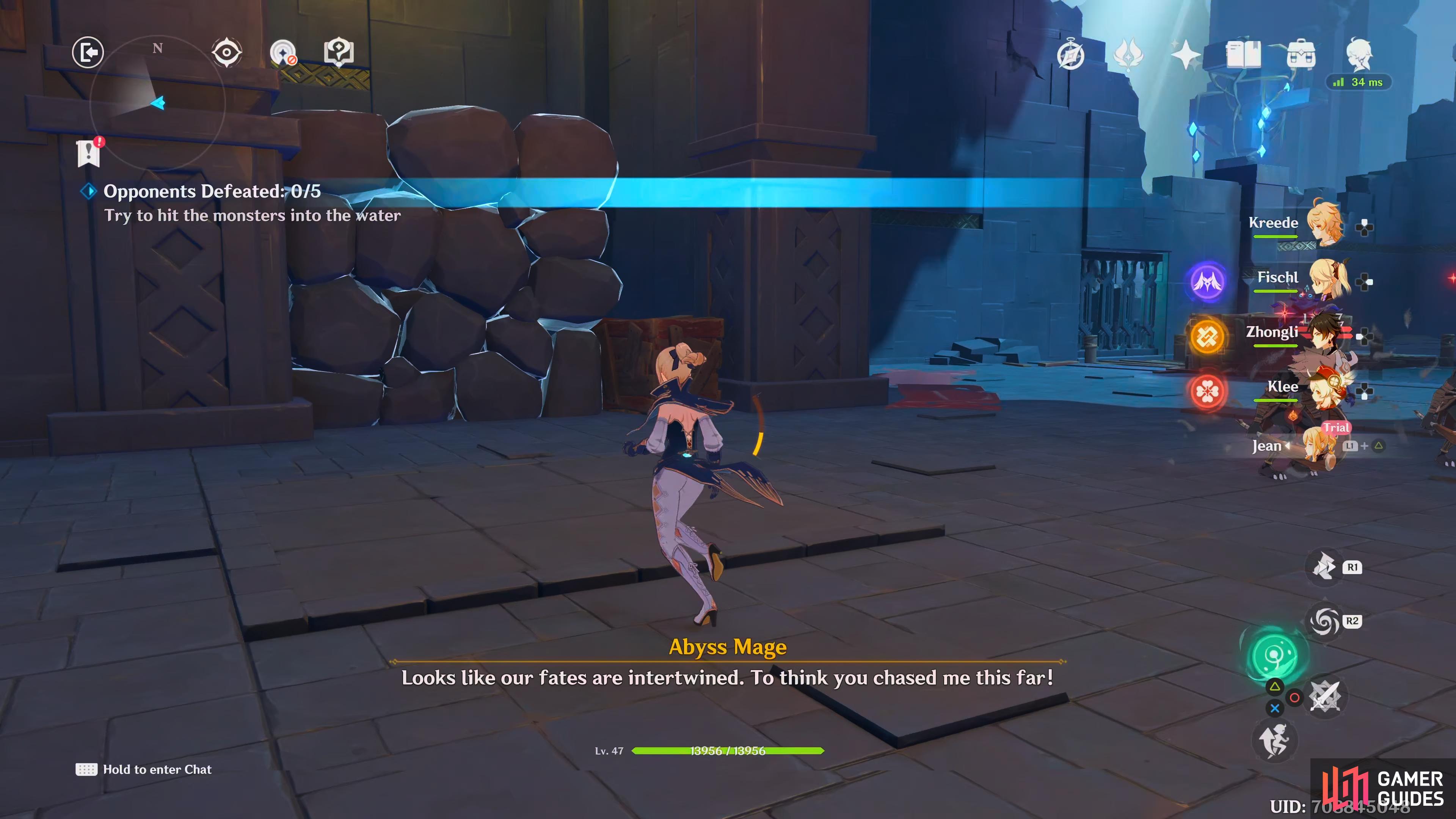 destroy the wall of rocks with an Elemental Skill