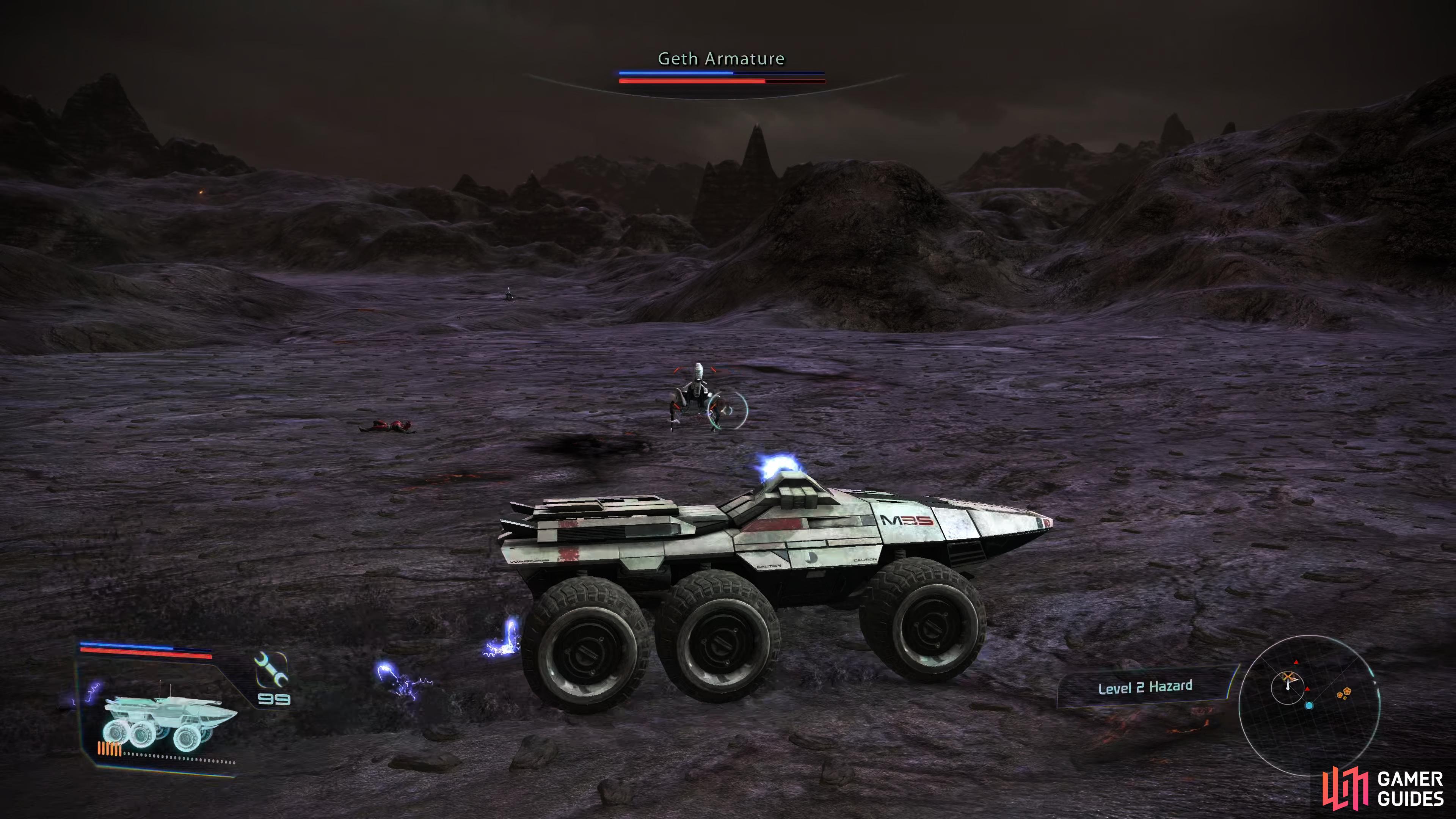 then use the main cannon while staying on the move against the Geth Armatures.
