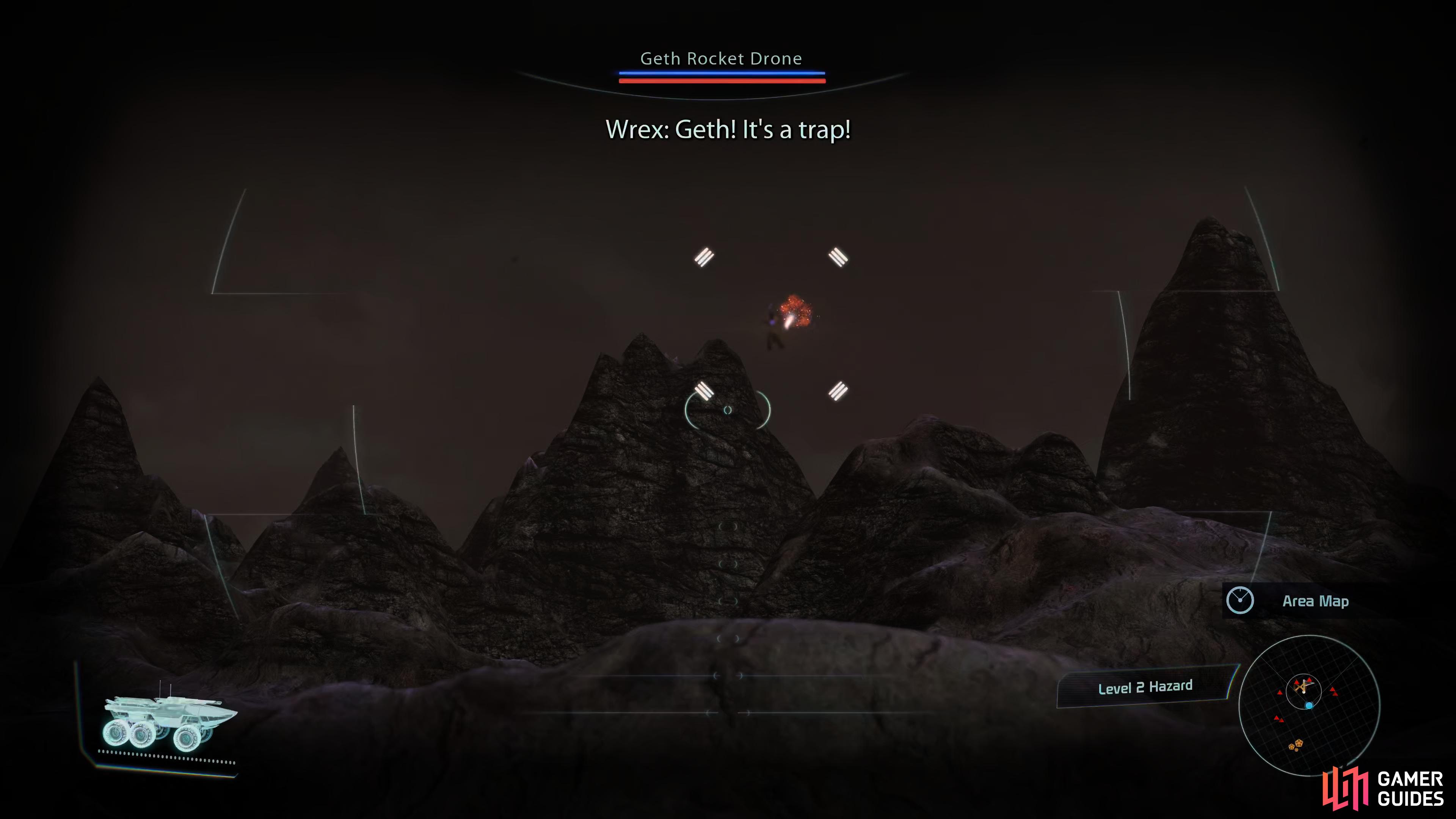 Use the primary gun to deal with the Geth Rocket Drones