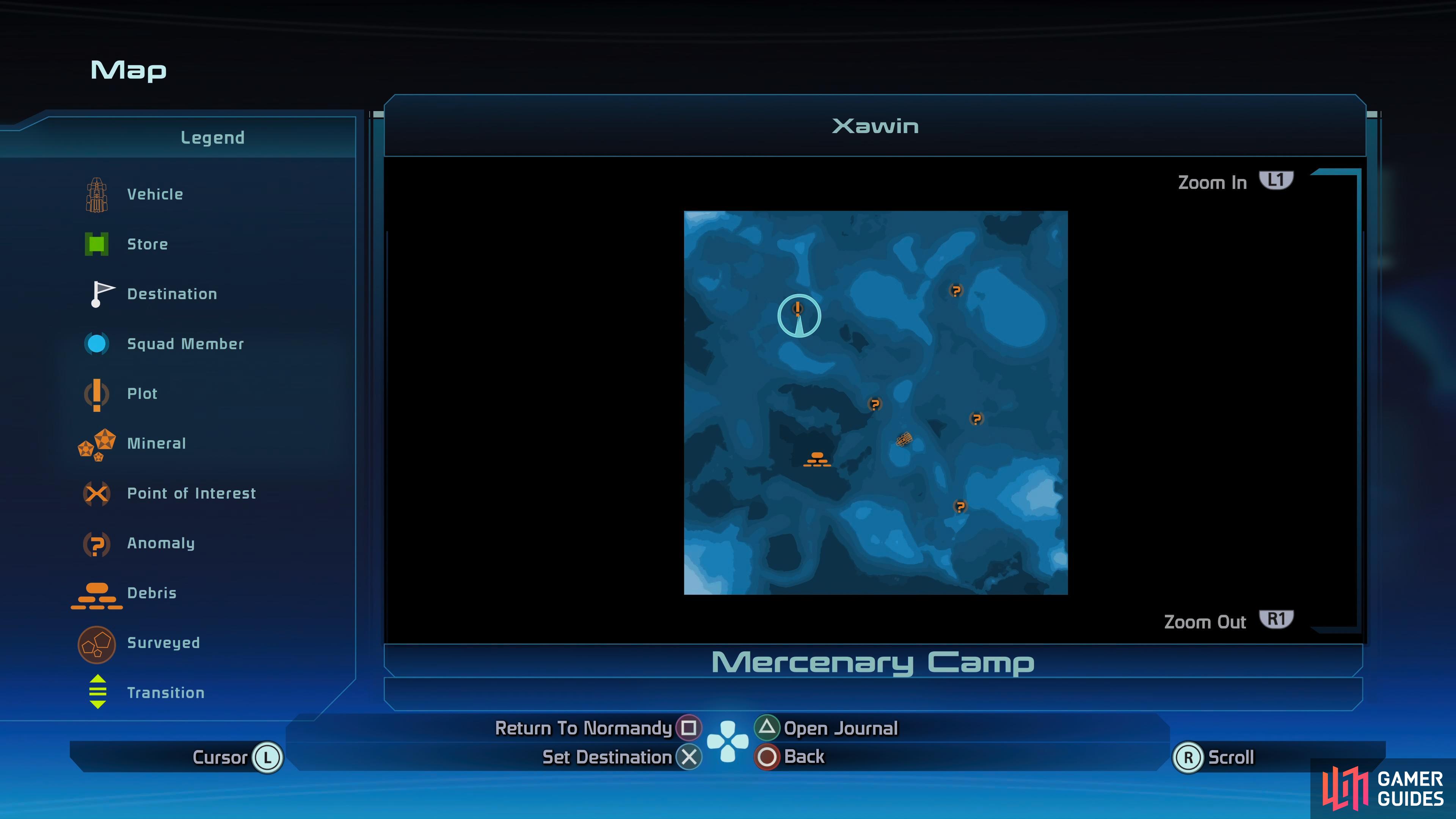 then head down to Xawin to discover the mercenary camp.