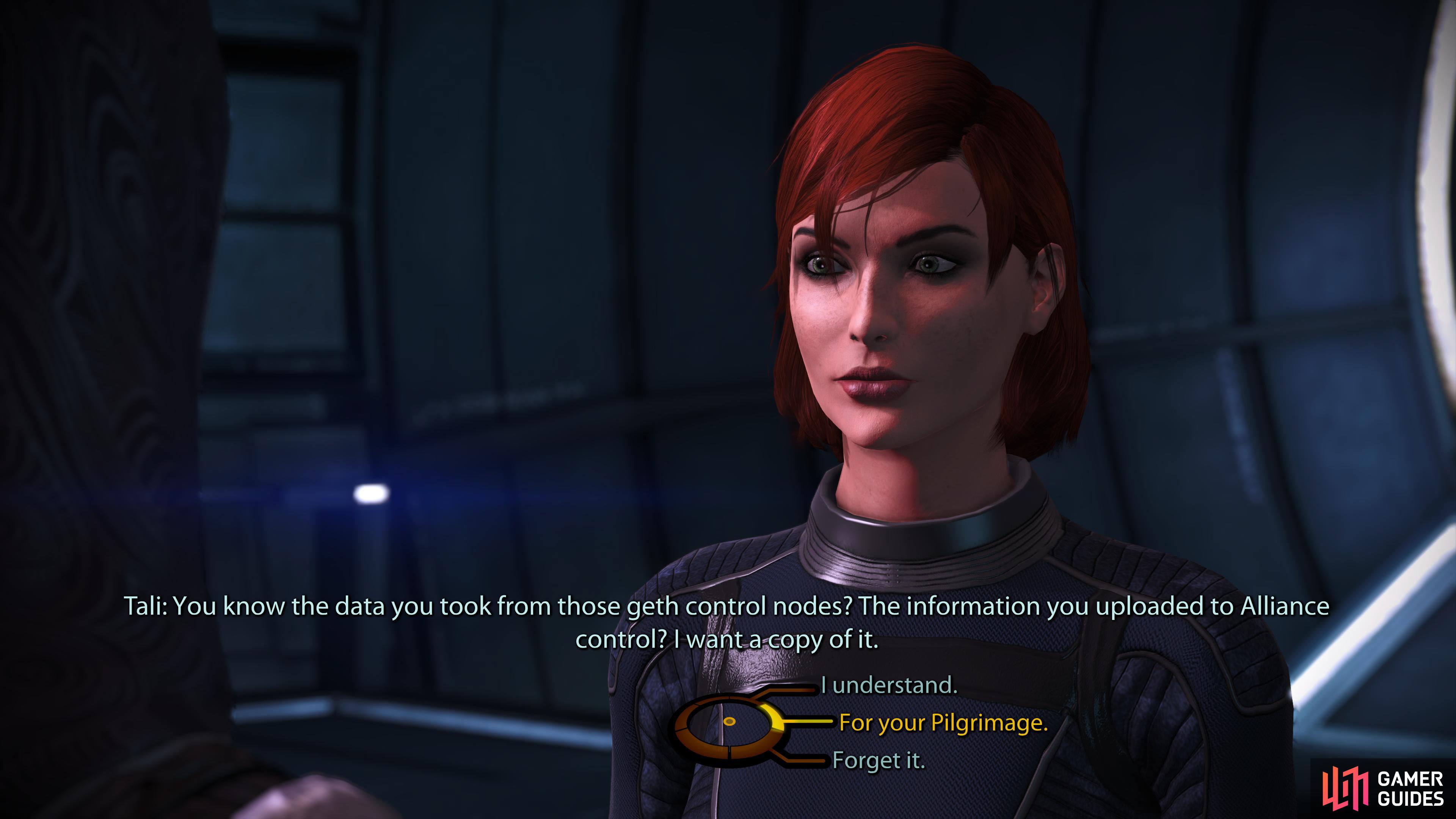 how you respond to her will change how she sees you in Mass Effect 2.