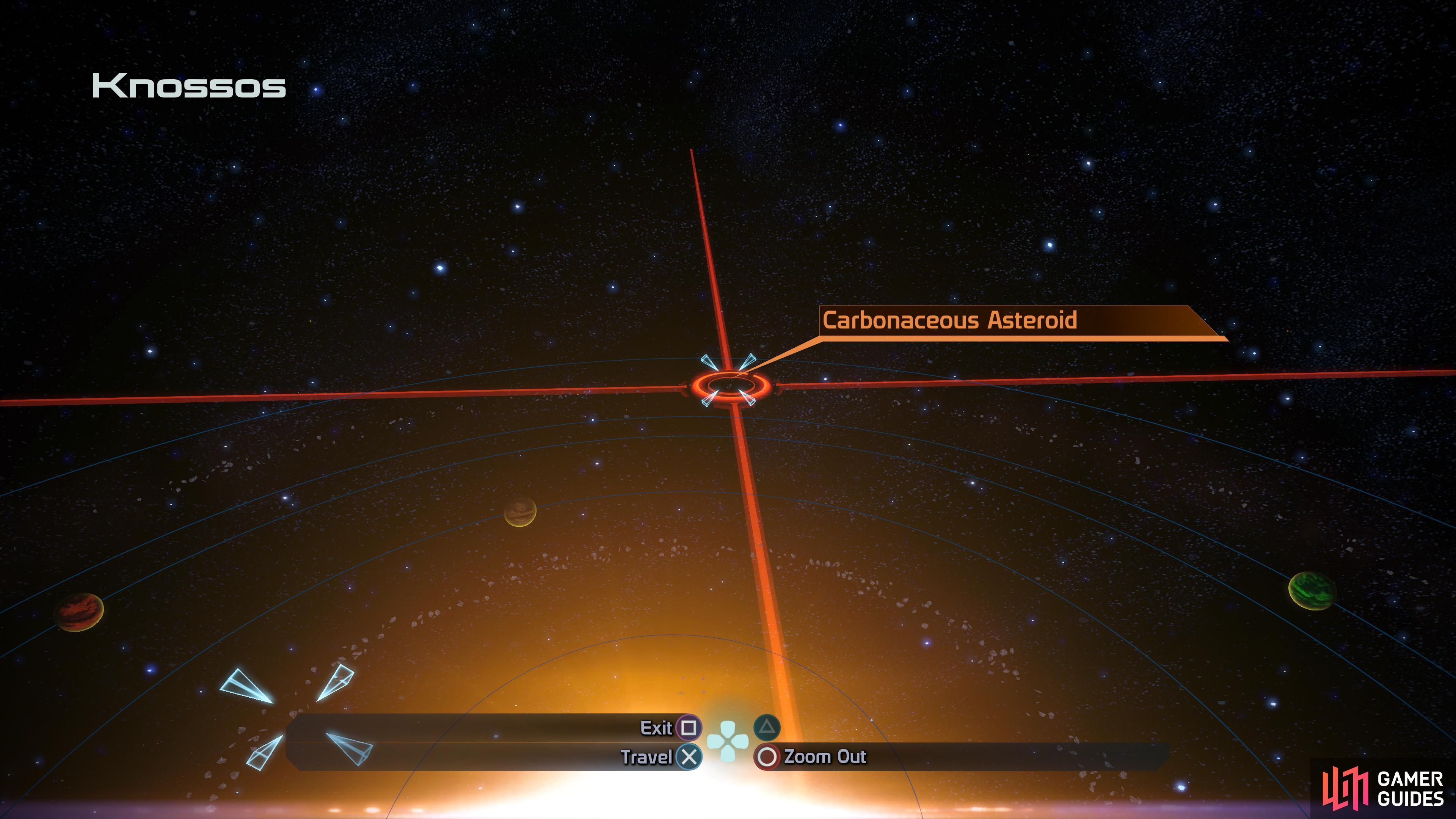 There are two asteroids you can scan in the Knossos system.