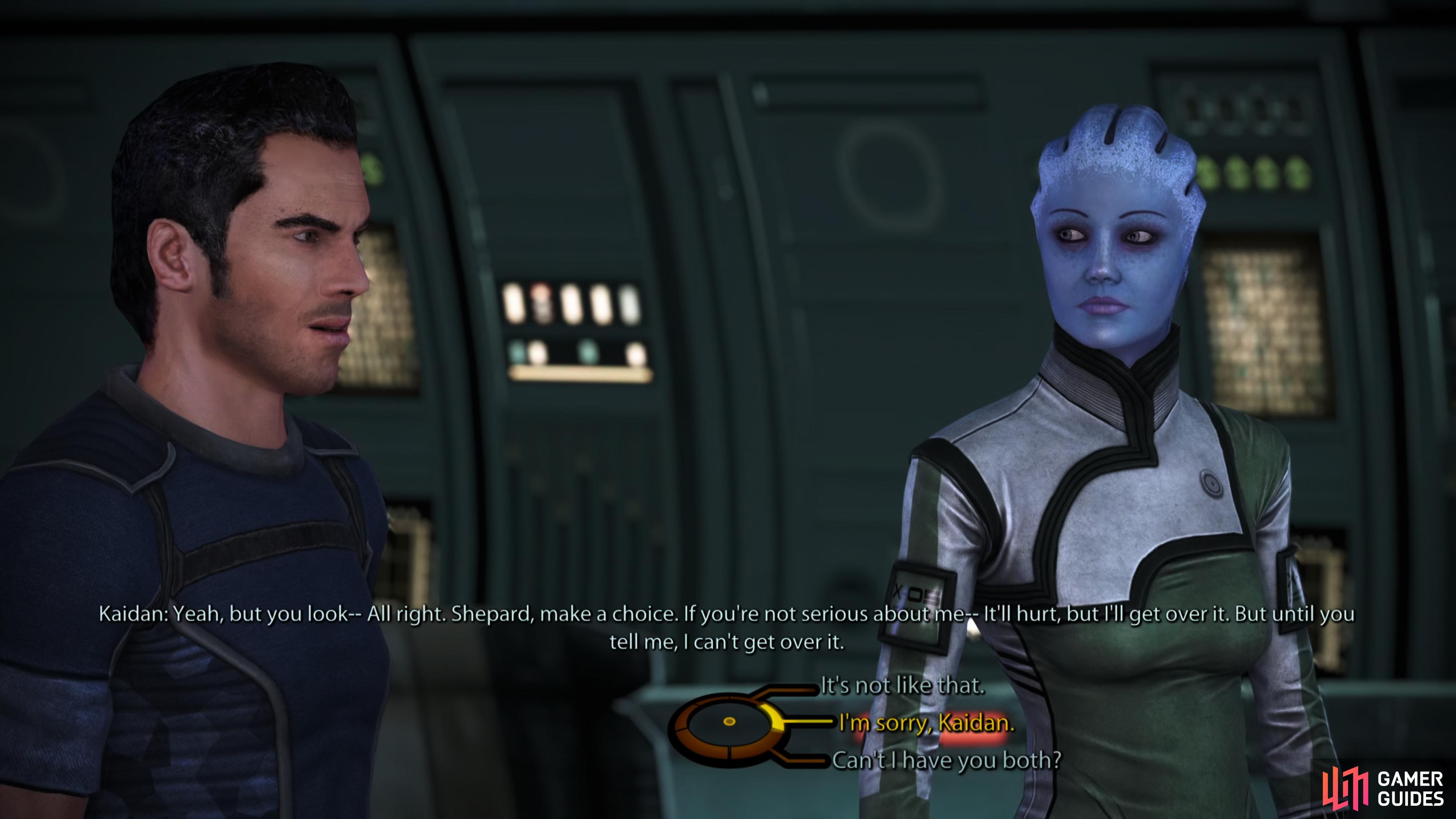 If you've been flirting with more than one companion, you'll have to cut one loose after three core missions.