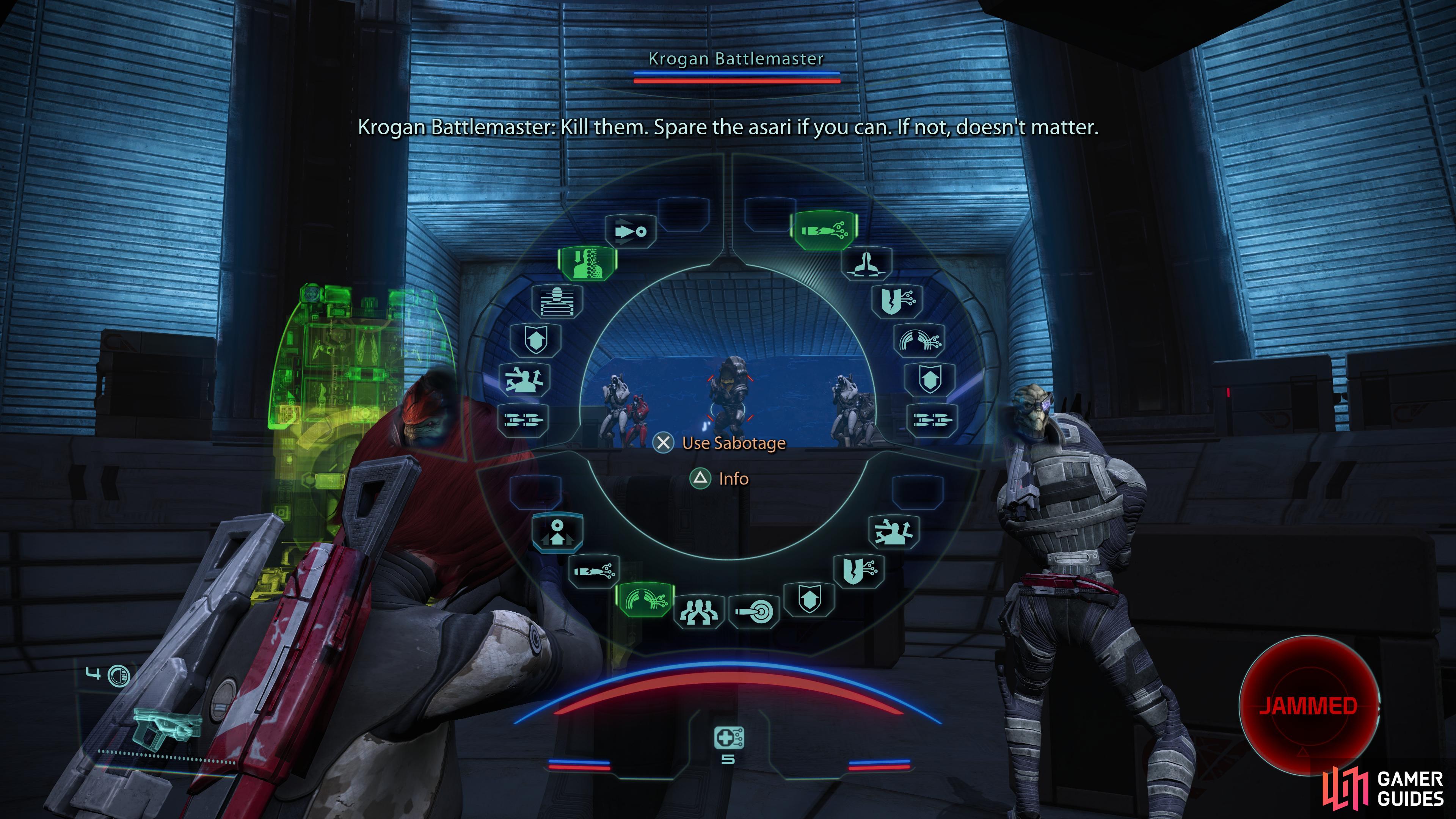 Immediately start out the fight by targeting the Krogan Battlemaster,