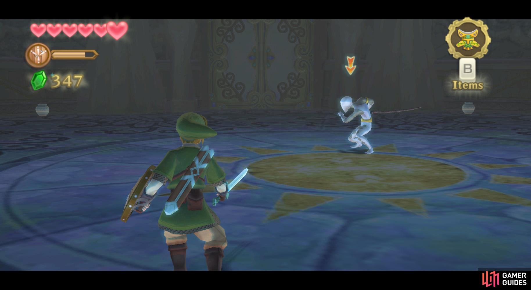 When Ghirahim dashes, use a well-timed shield bash to stun him.
