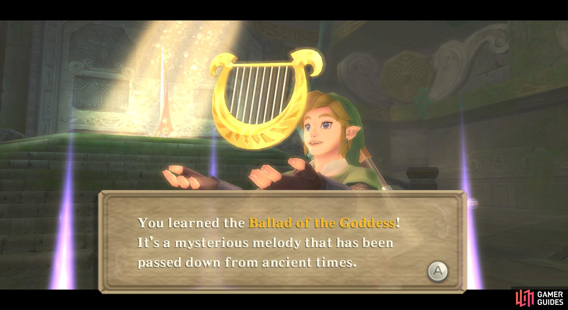 By the way, the Ballad of the Goddess is Zelda's Lullaby, played backwards!