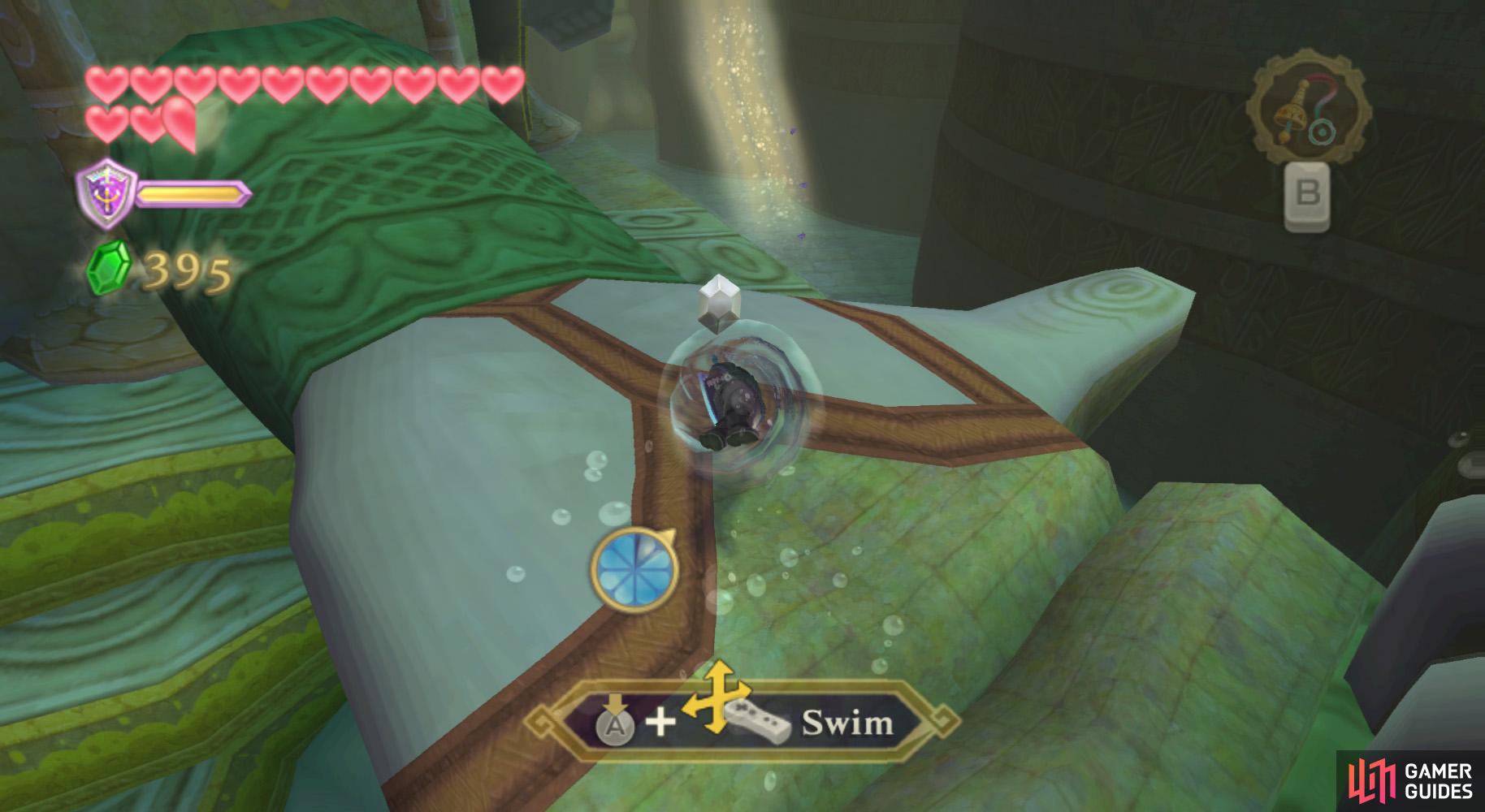 When you've got some free time, use a spin attack to collect the Silver Rupees in the first area without being grabbed.