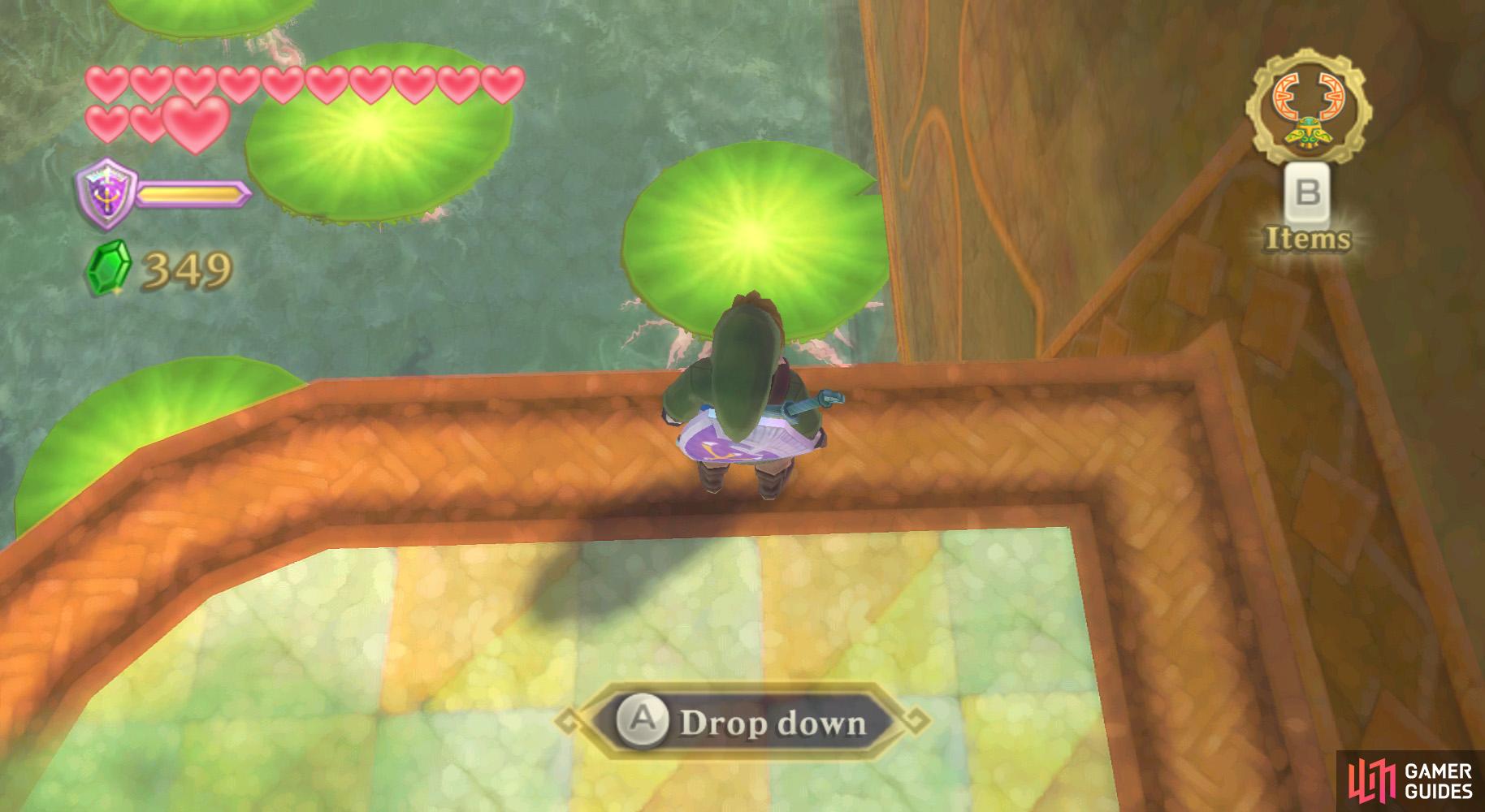 Jump down and flip this lilypad upside down.