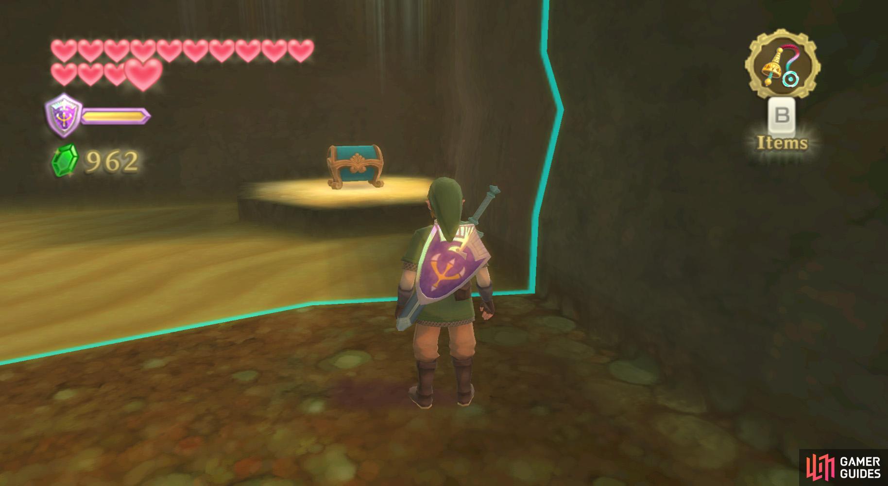Put down the orb far away from the chest, so the platforms don't rise, but close enough so you can run across.