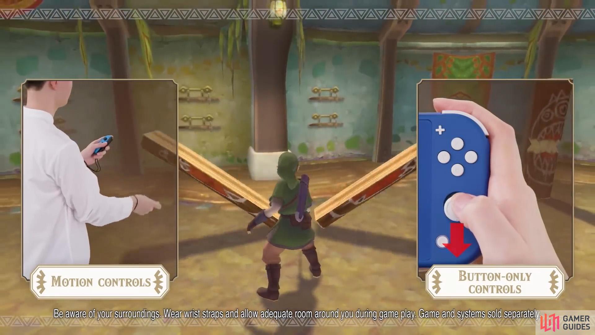 In button mode, the right stick is used to control Link's sword.