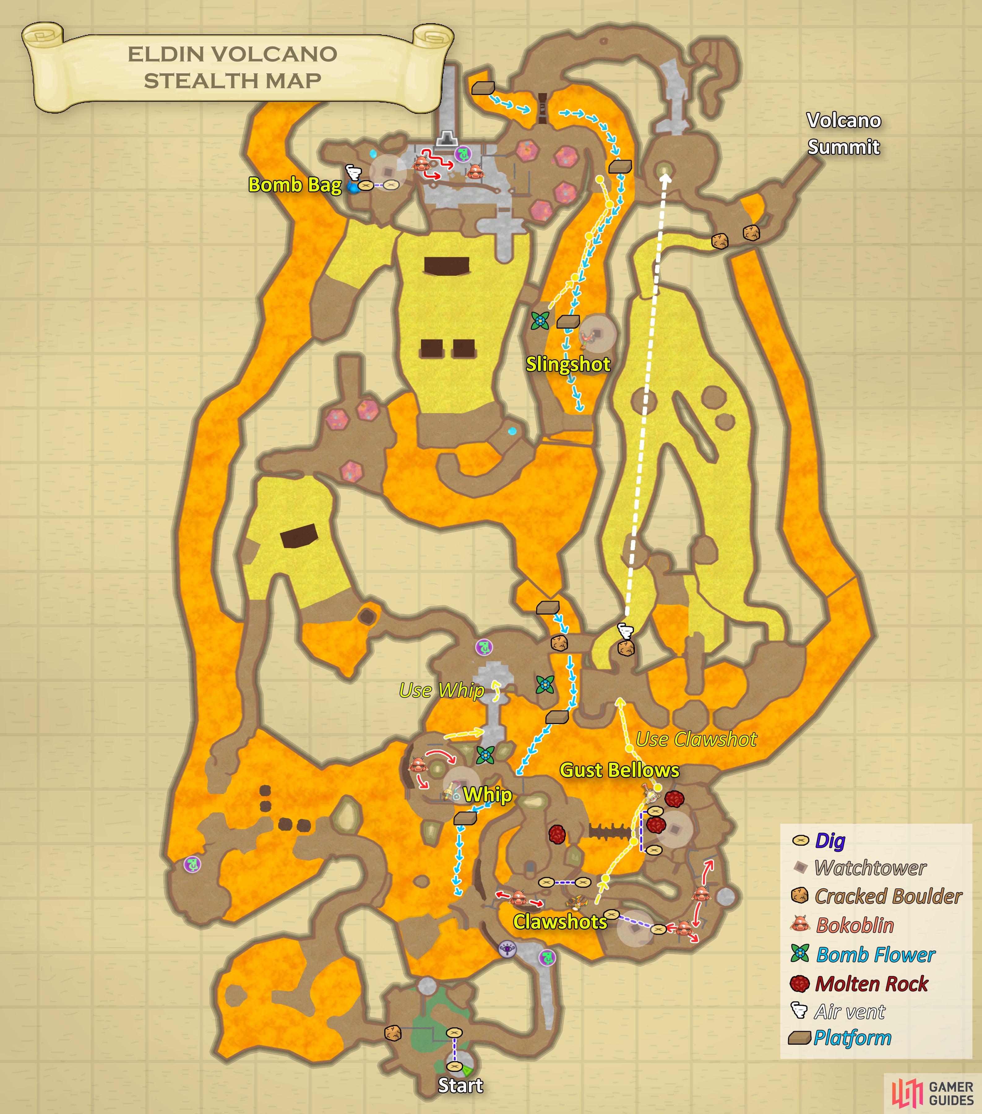 Map of Eldin Volcano during the stealth mission.