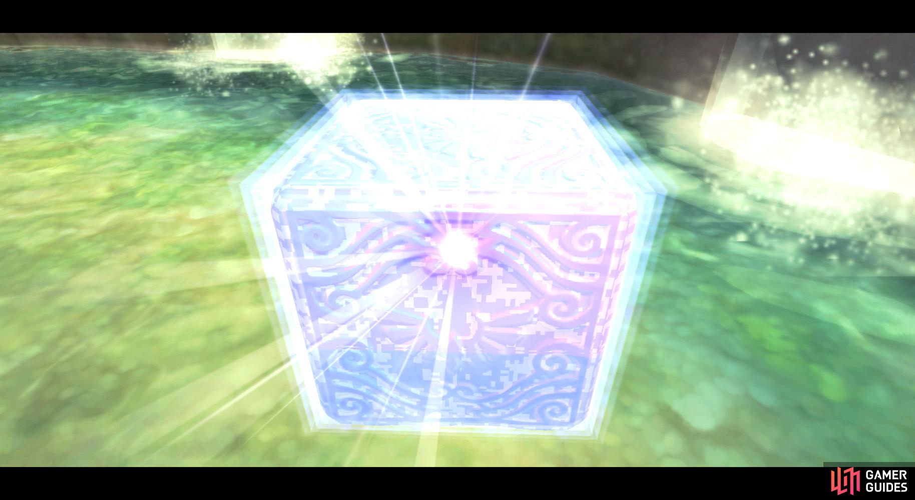 Goddess Cube: Behind the altar at Skyview Spring.