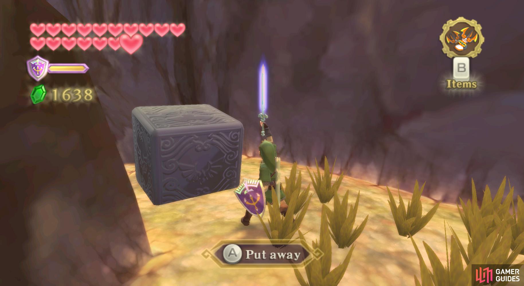 Goddess Cube: From the Fire Sanctuary entrance, head to one of the side rooms with an open window and use the Clawshots to navigate the ledges.