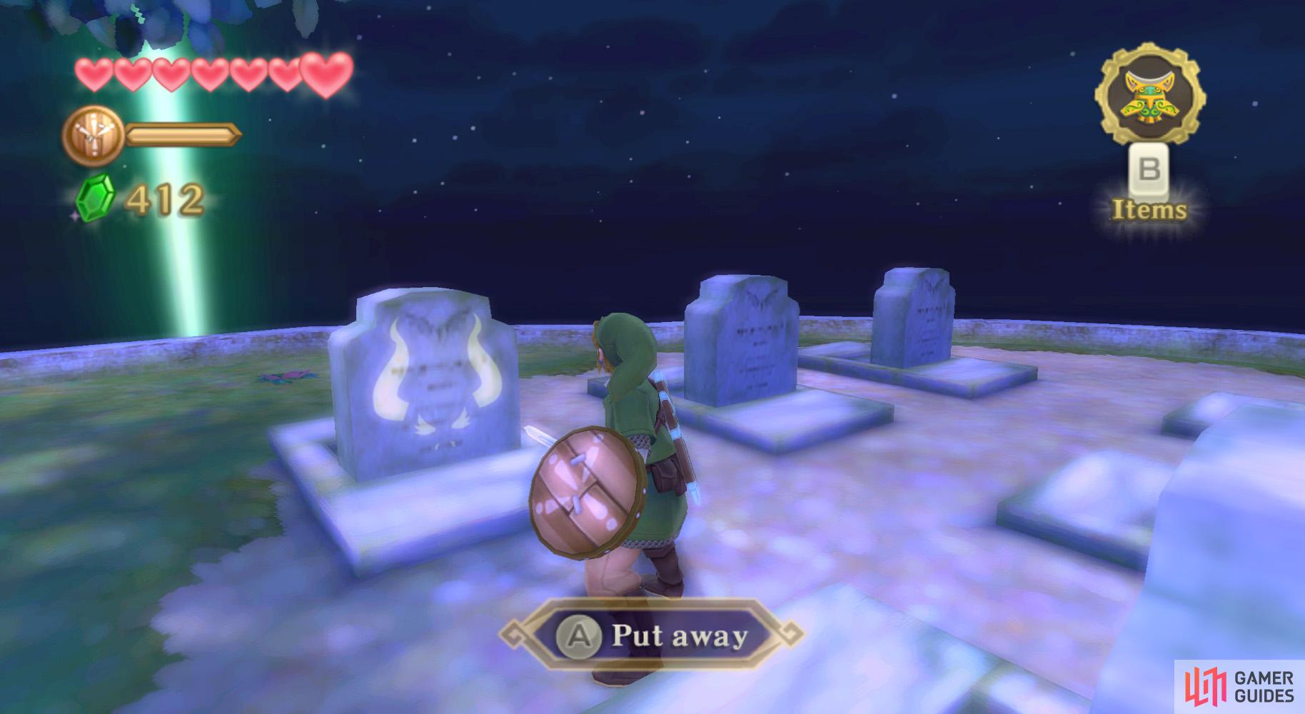 Poke this gravestone, then push it forward.
