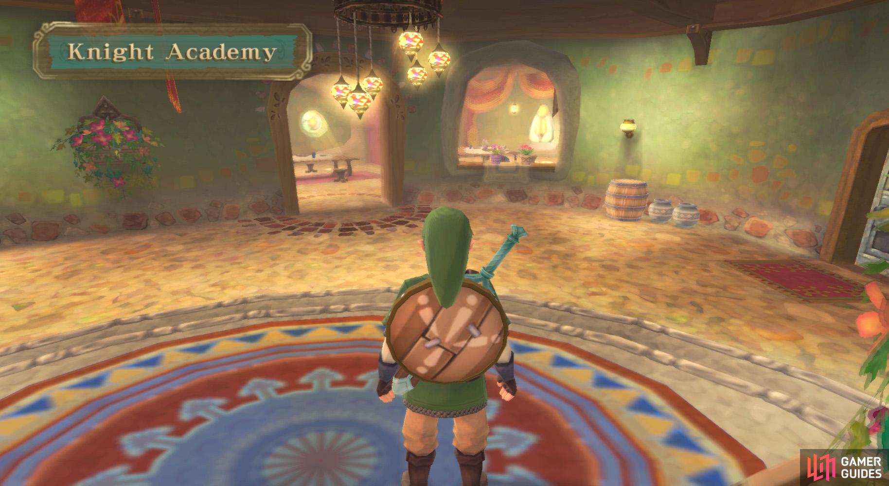 You'll begin the game inside the Knight Academy.
