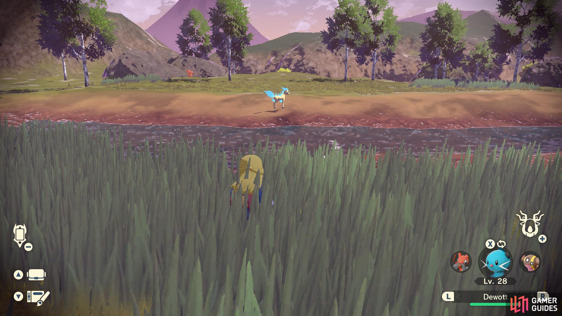 Approach the Ponyta carefully, using bait such as Oran Berries to distract it if necessary.