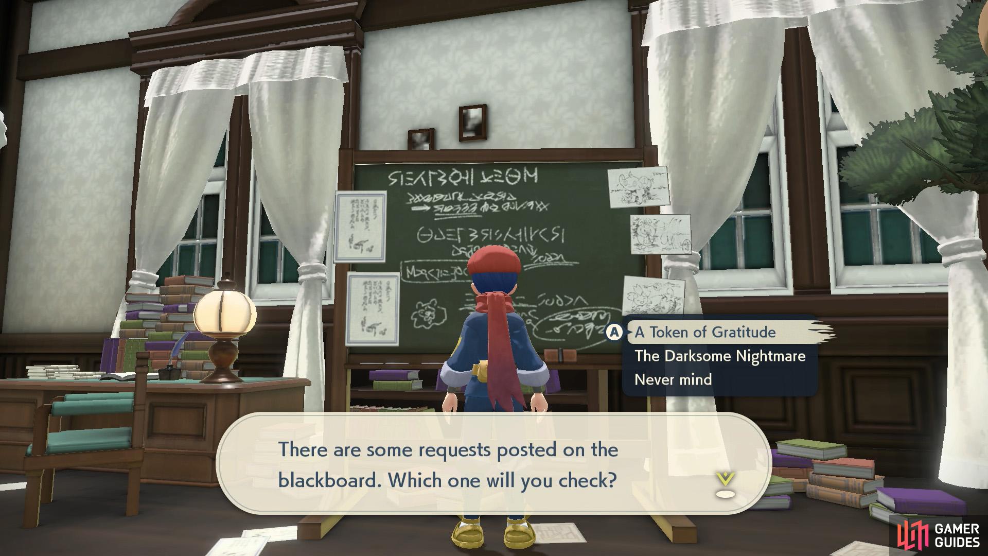 After beating the main story, look for this request on the blackboard.