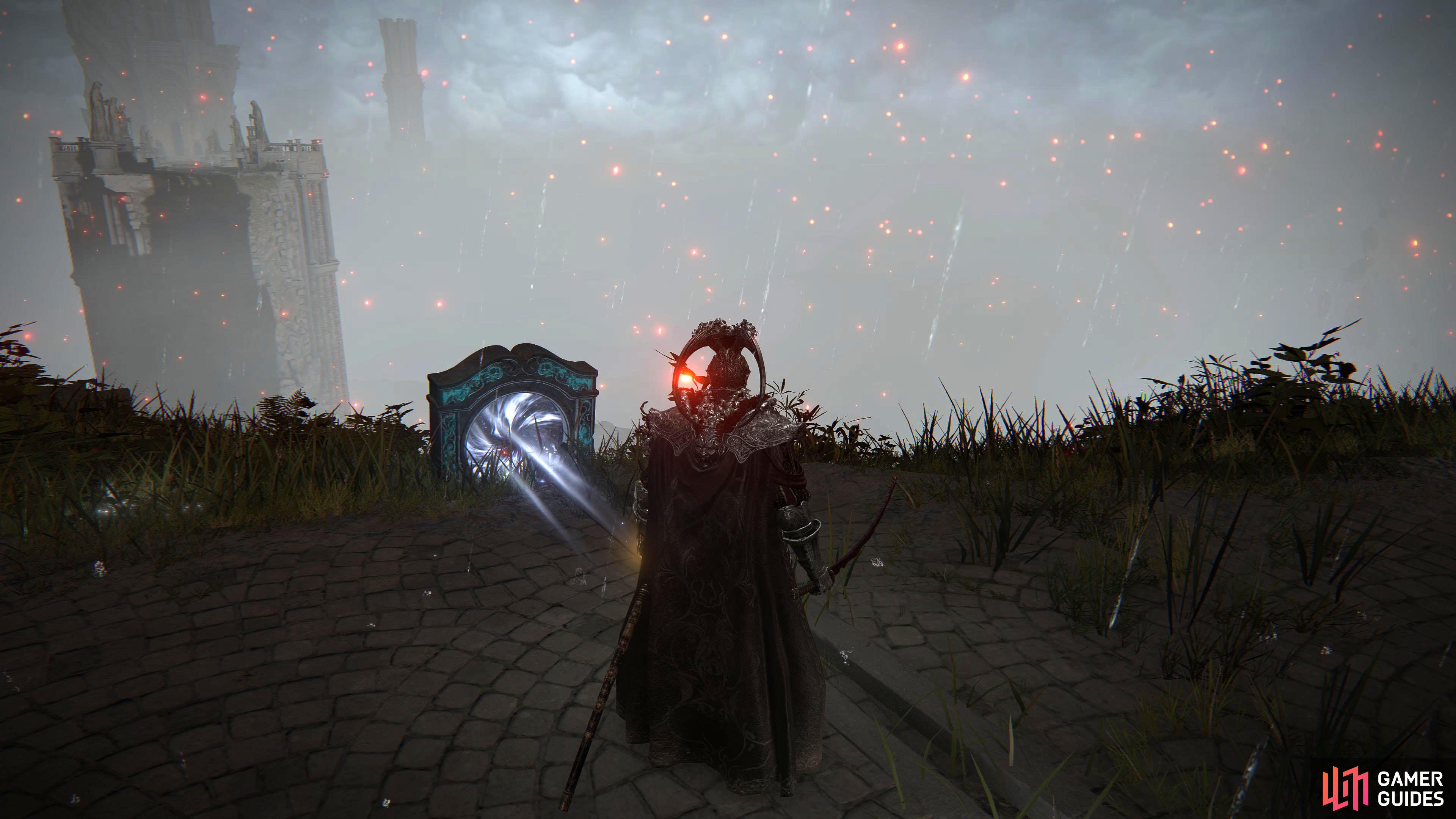 and activate the teleporter behind the ranged golem.