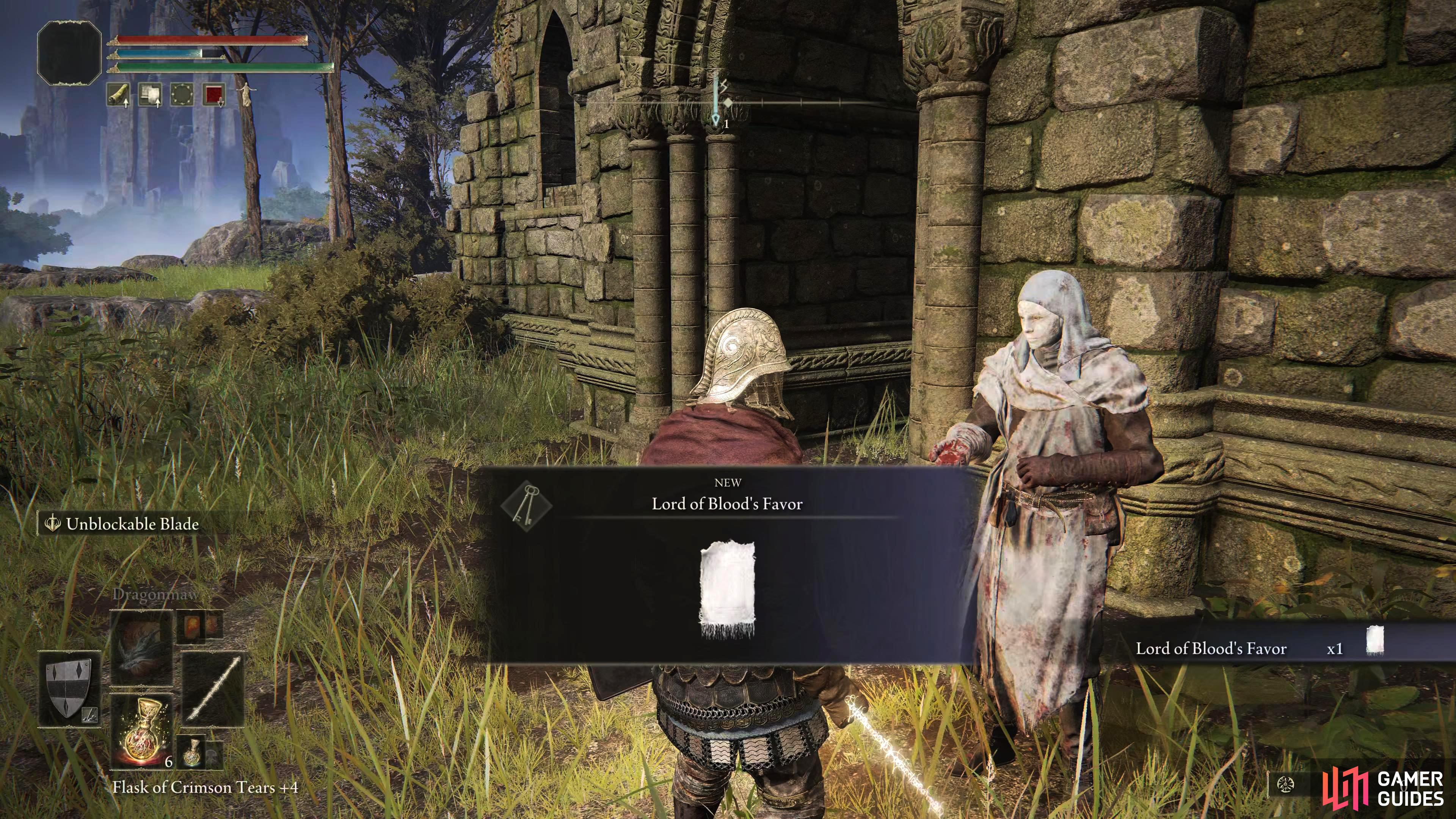 which is to dip the Lord of Blood's Favor with a maidens blood.