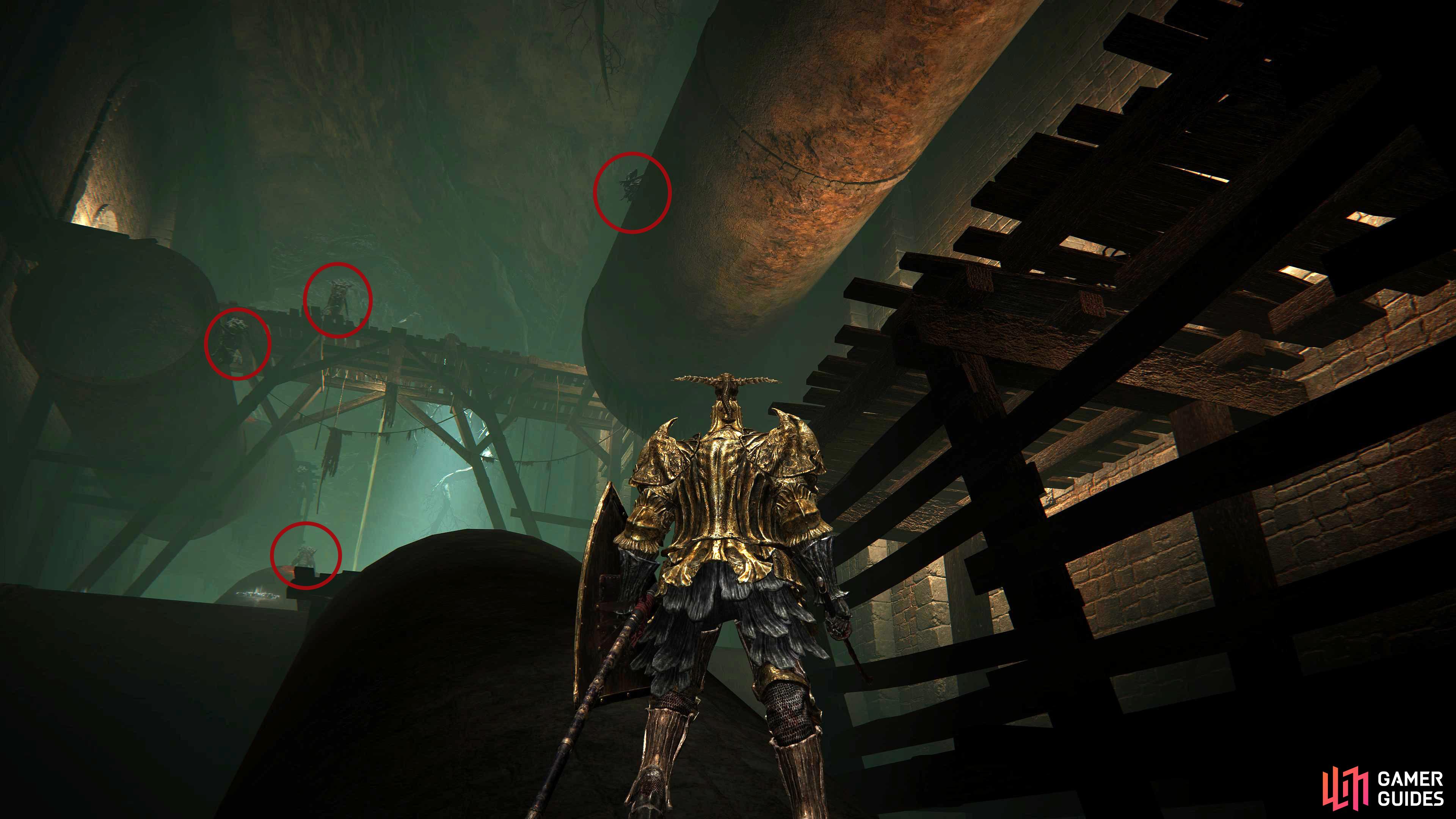 If you ignore the imps hanging on the pipes, you'll be ambushed by them as they come from behind.