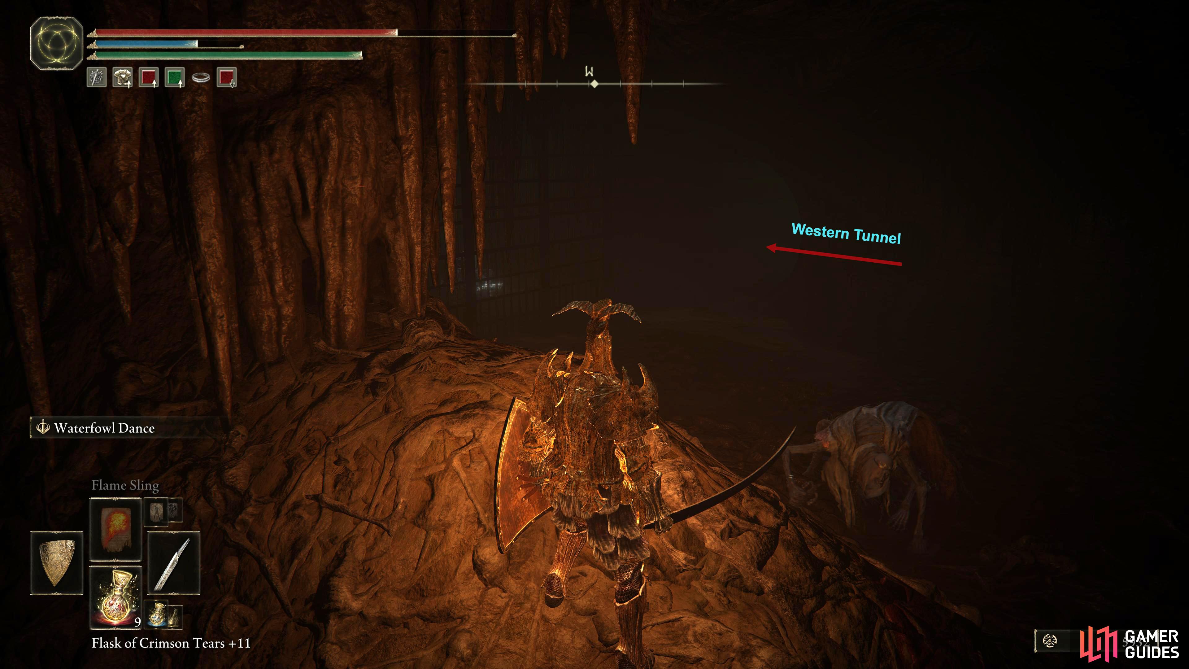 If you don't want to die for some meager trinkets, take the western tunnel to your left as soon as you drop.