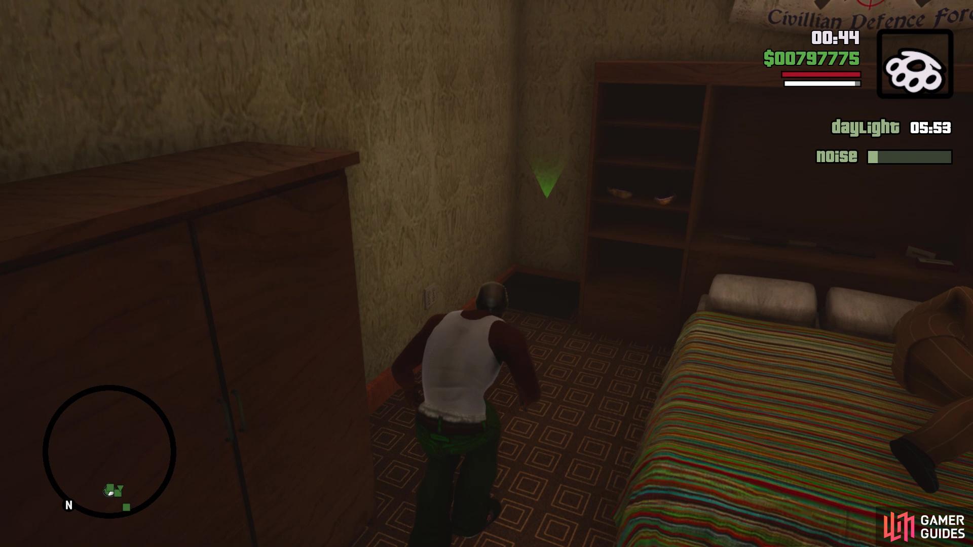 This crate is located in the owner's bedroom