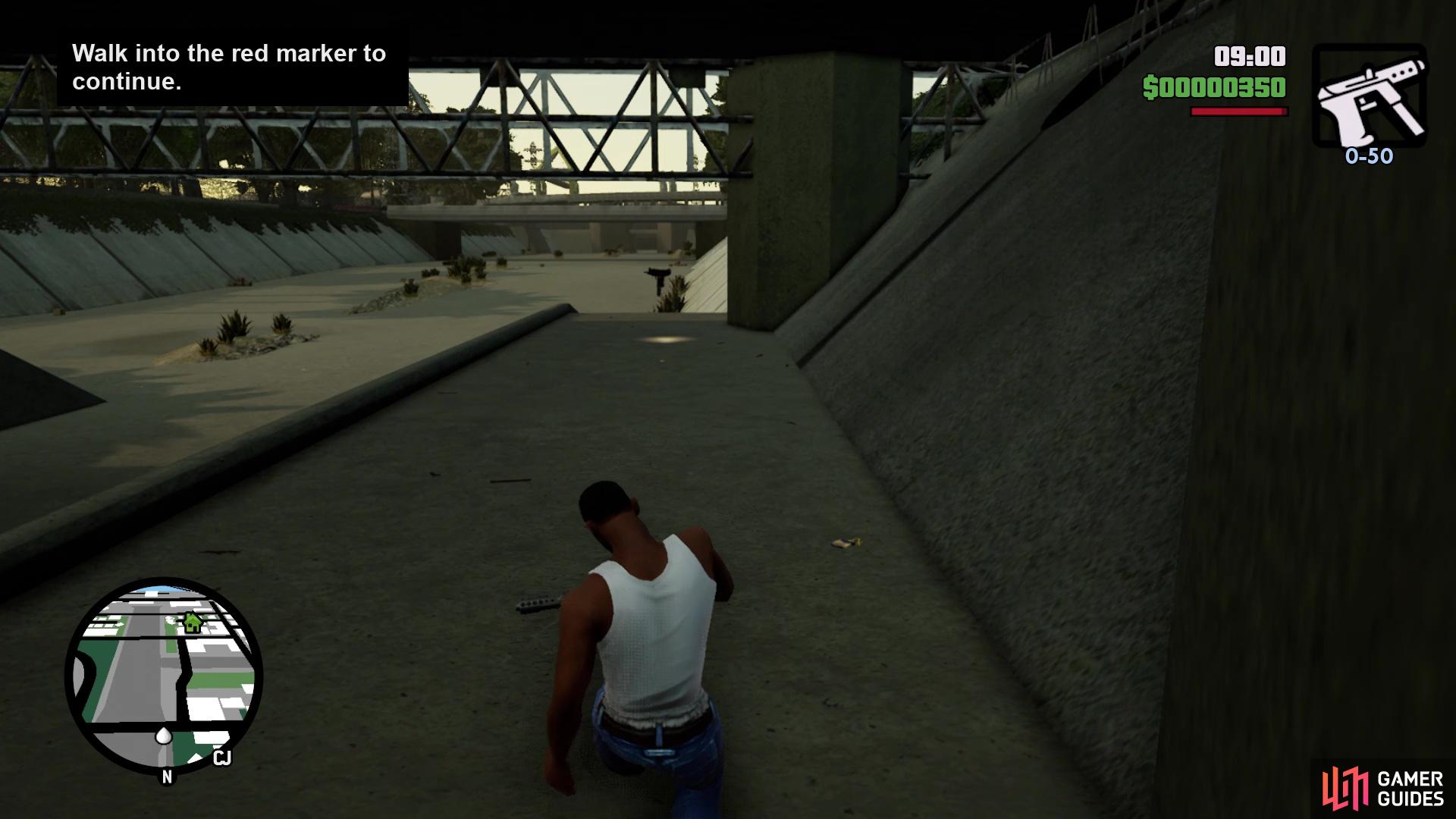 then look under the bridge right next to it to find this weapon pickup