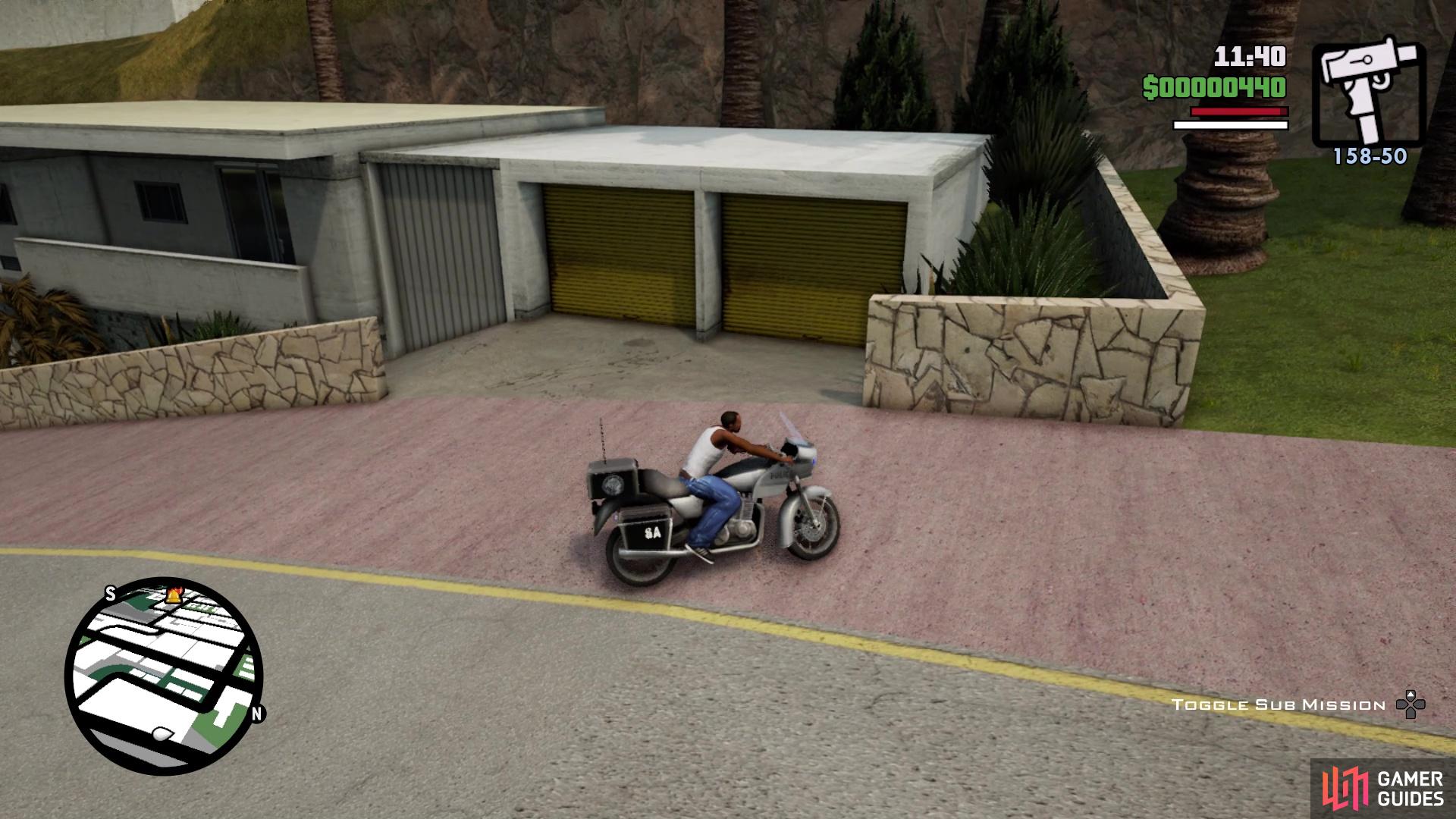 Climb onto the roof of this garage here