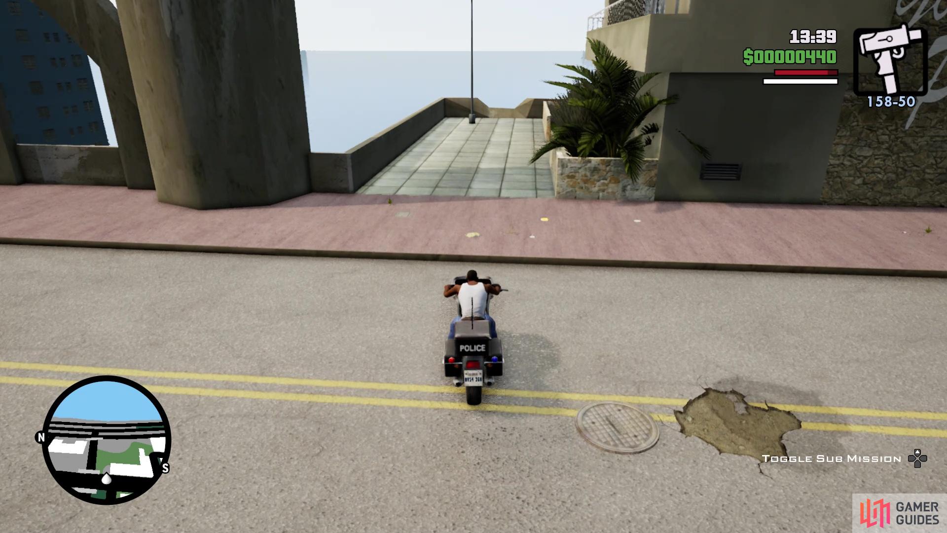 Go on this little walkway here