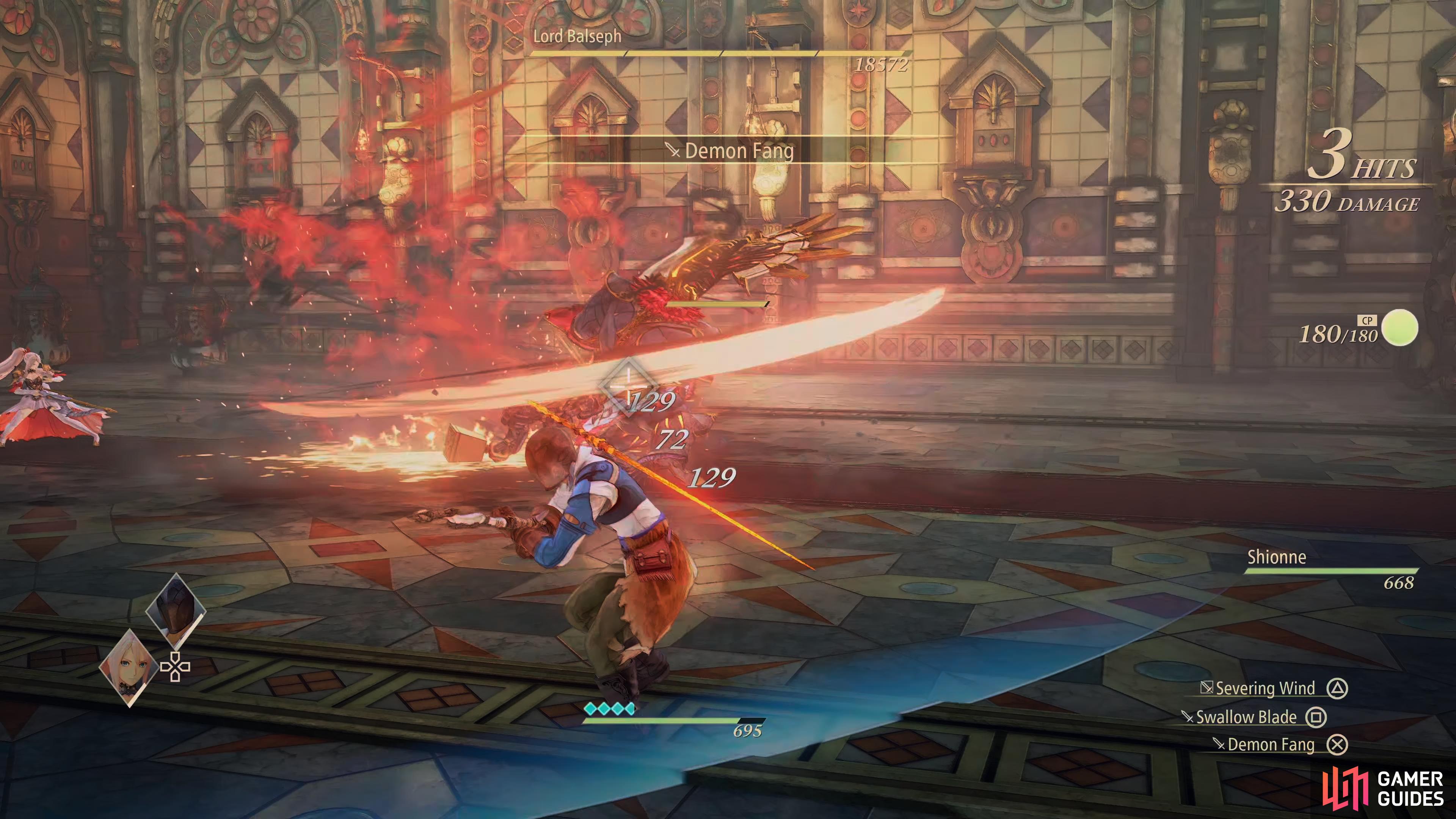 all of his regular attacks have a wide arc on them