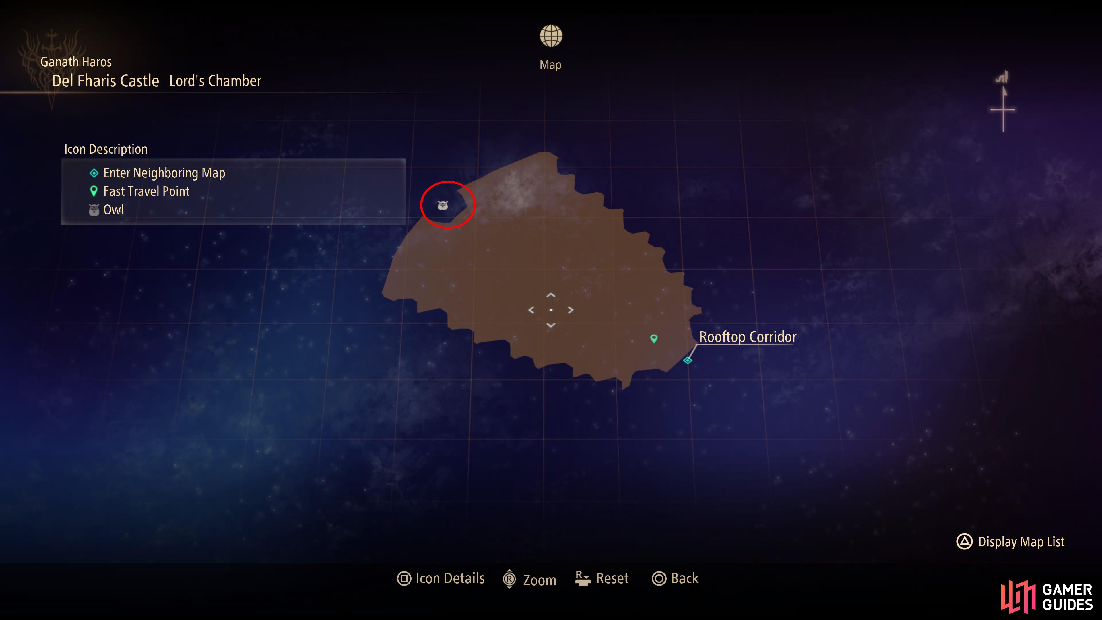 The 37th Owl is in Del Fharis Castle
