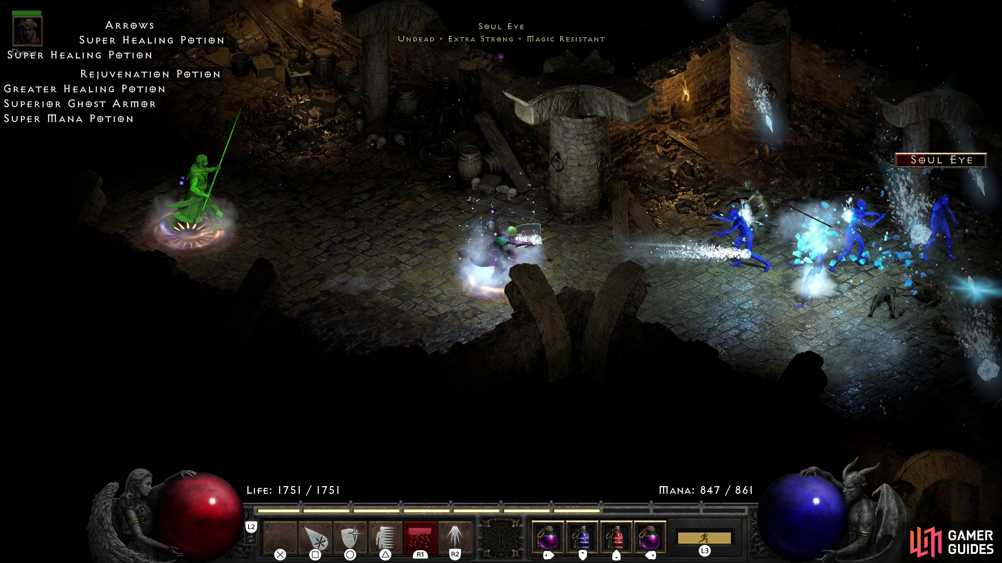 The Ancient Tunnels isn't as tame as the Mausoleum, but most of the enemies within aren't too difficult, and non are inherently cold immune. A Blizzard Sorceress with decent lightning resistance should have an easy time clearing this dungeon.